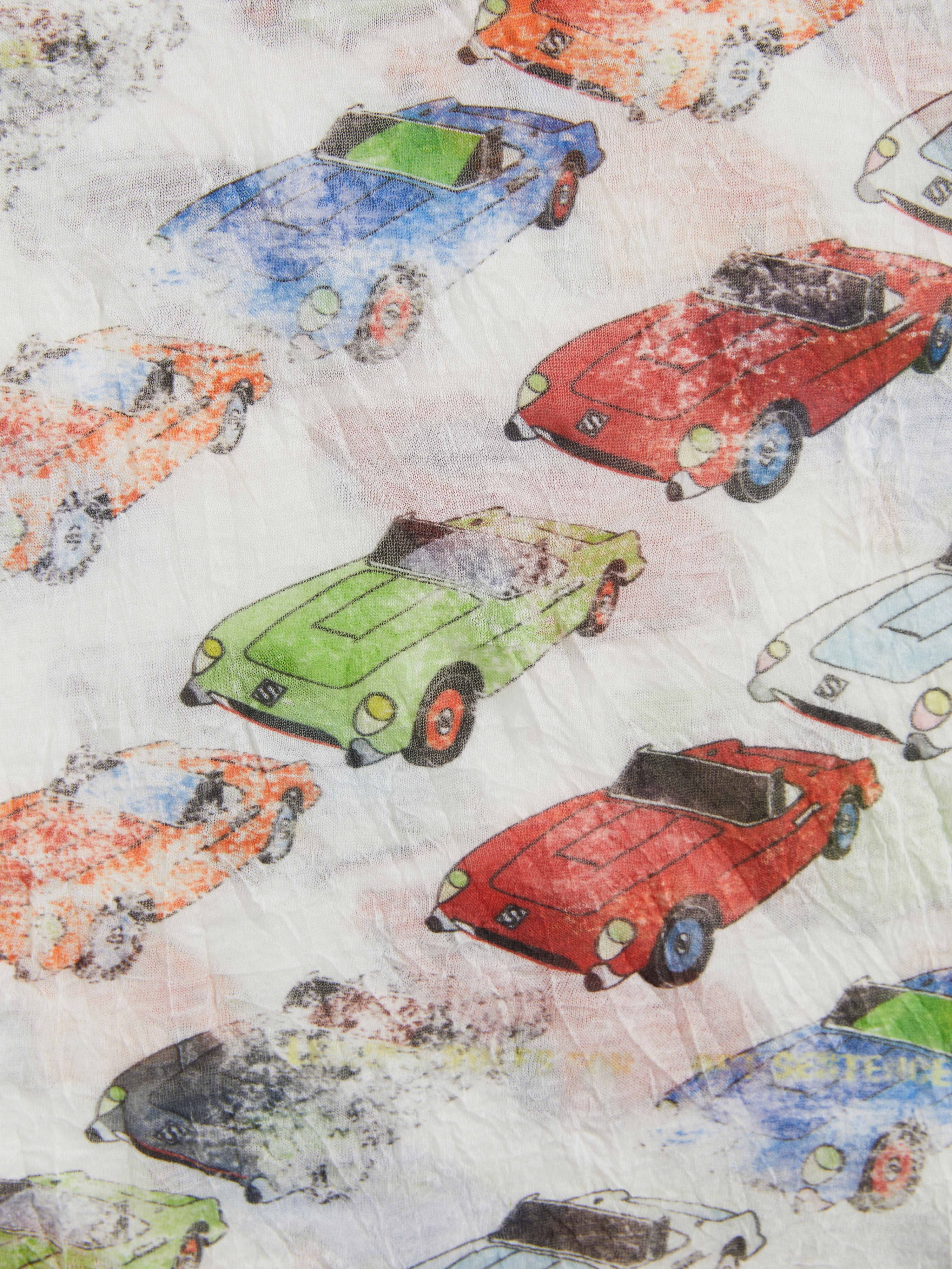 Crinkled Car-Print Shirt - 5