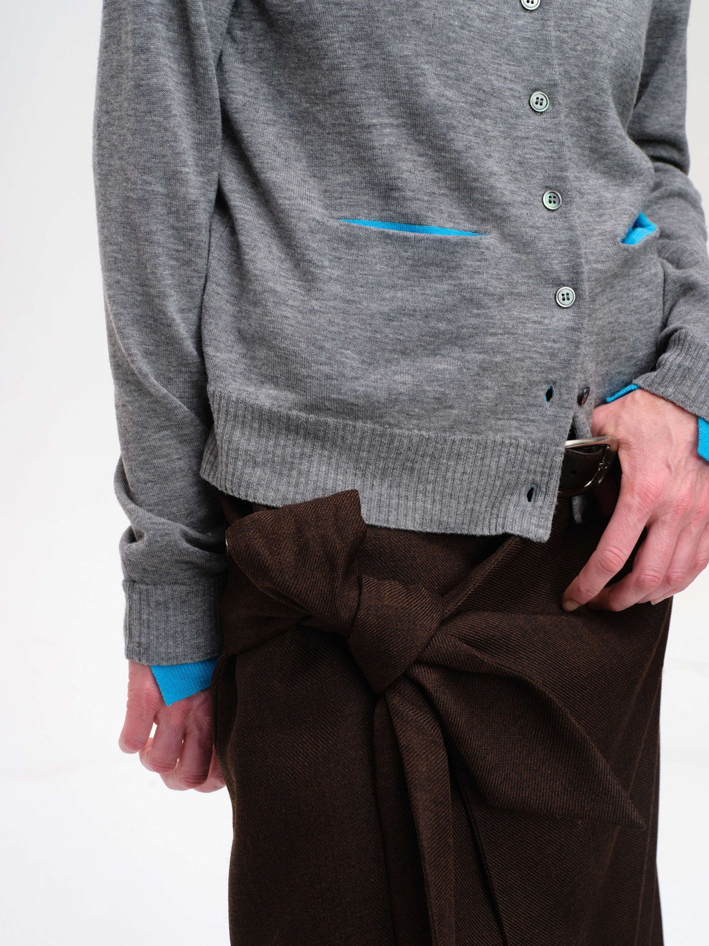 Colorblock Wool Knit Cardigan - 4