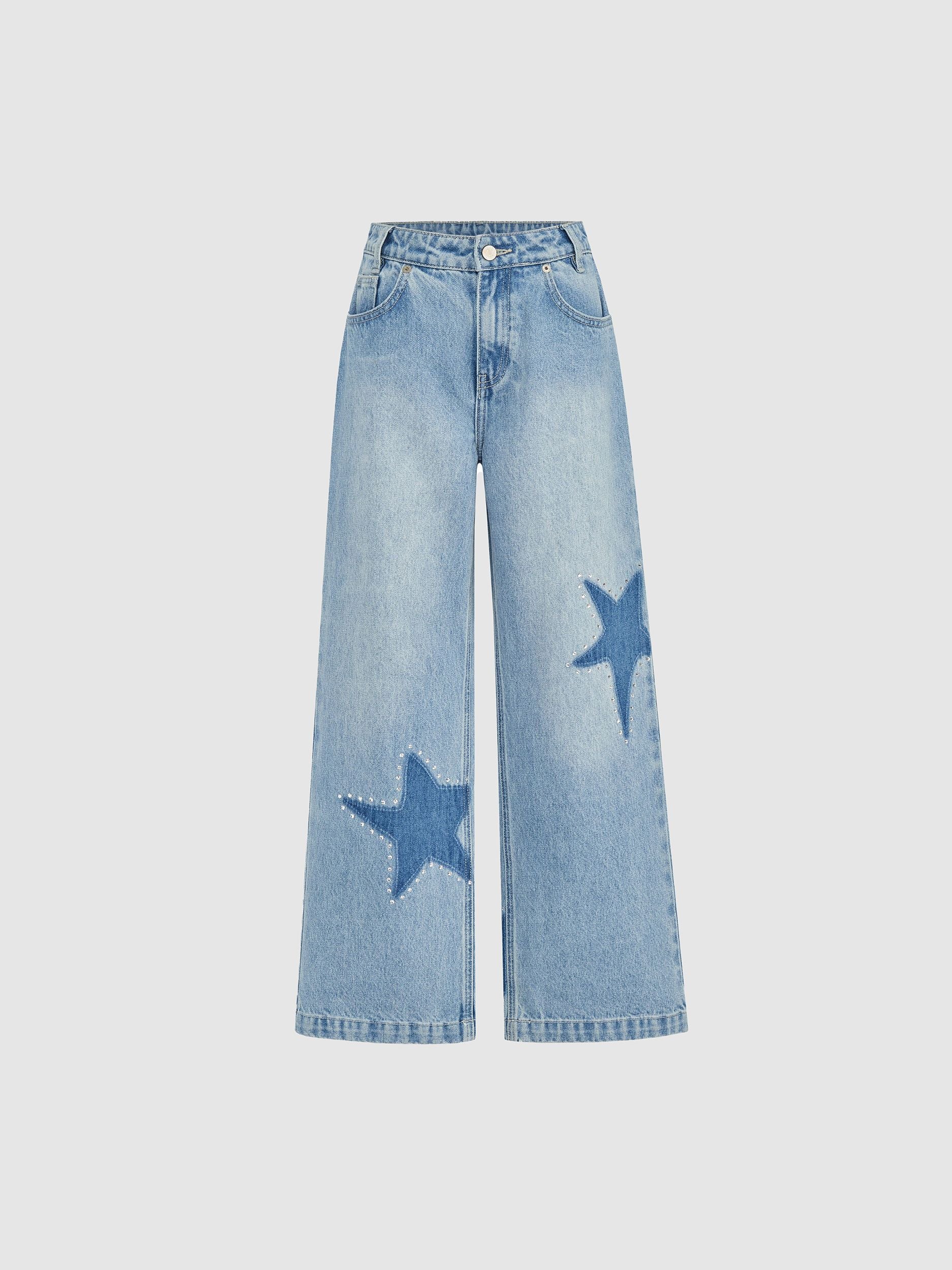 Star Crystal Flared Jeans - 5