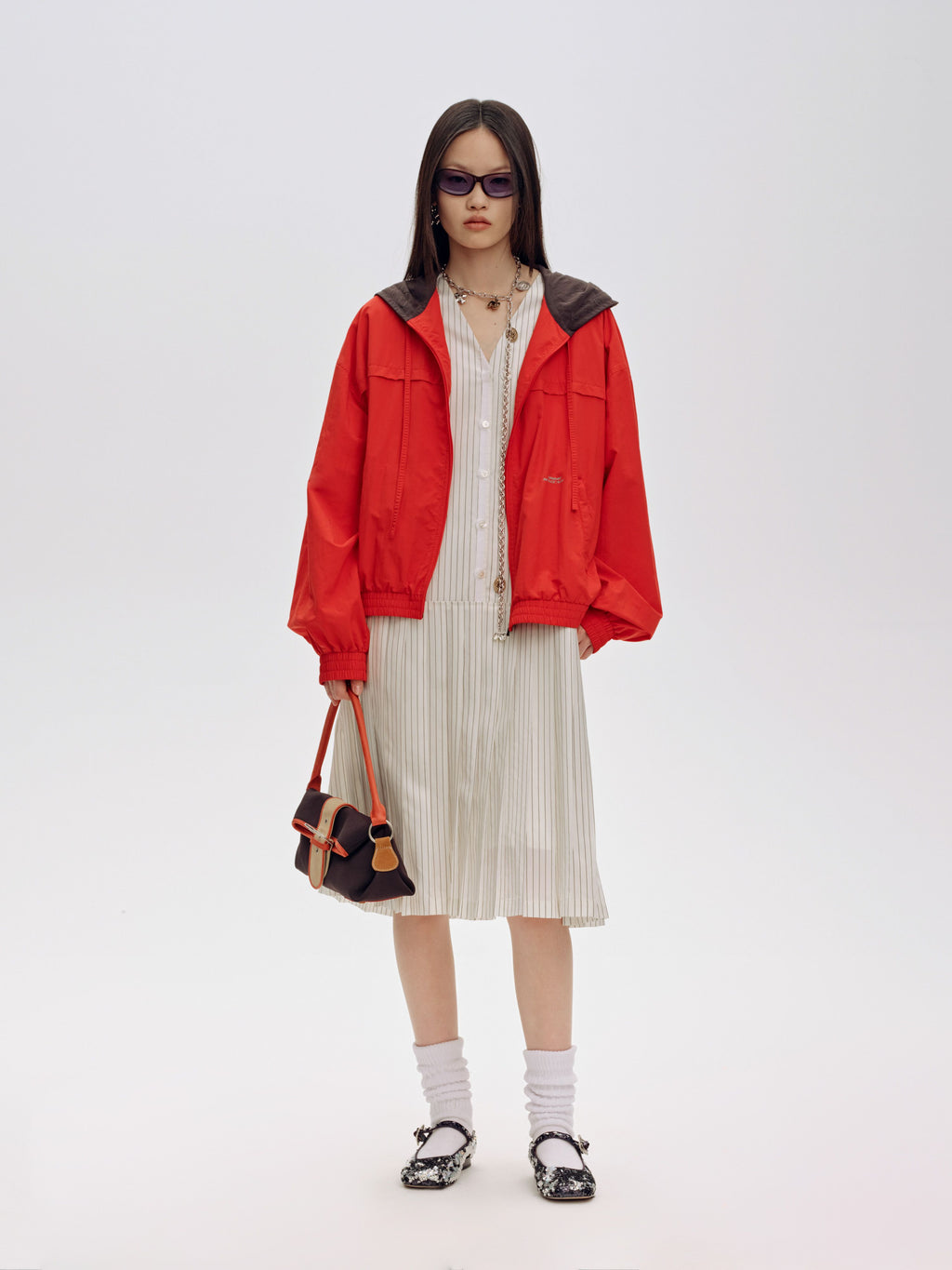 Hooded Colorblock Bomber Jacket - 2
