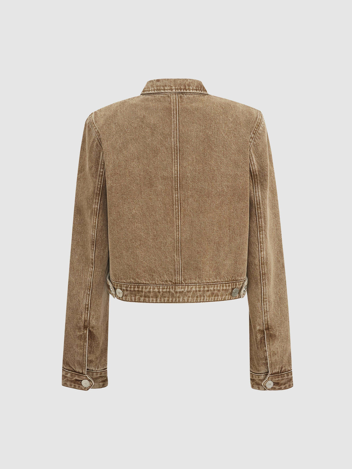 Tan Short Denim Jacket - 6