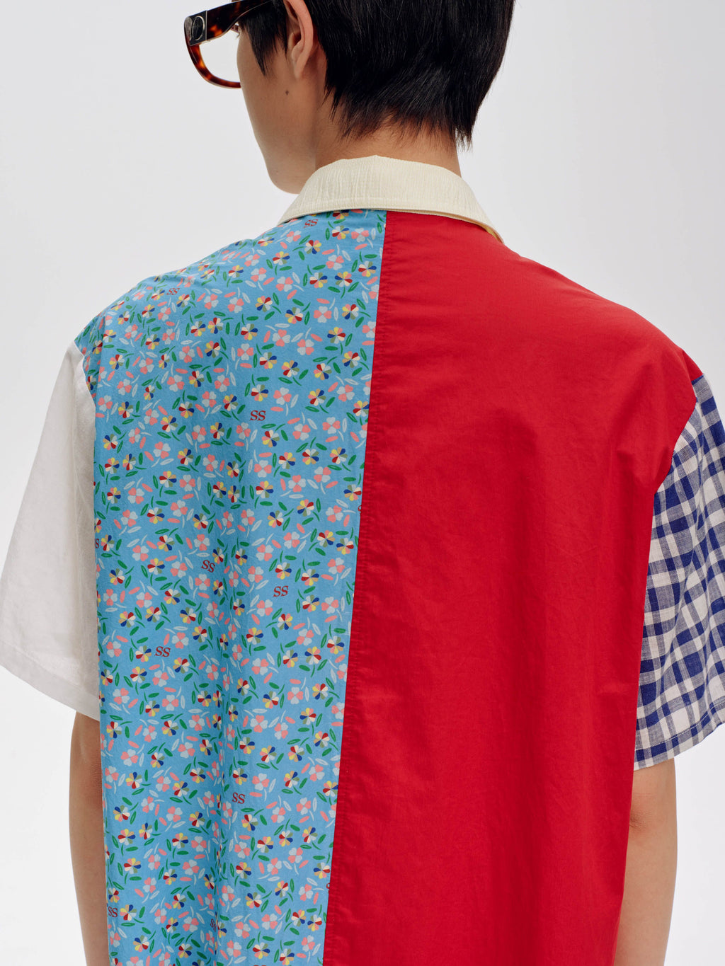 Multicolor Patchwork Shirt Dress - 5