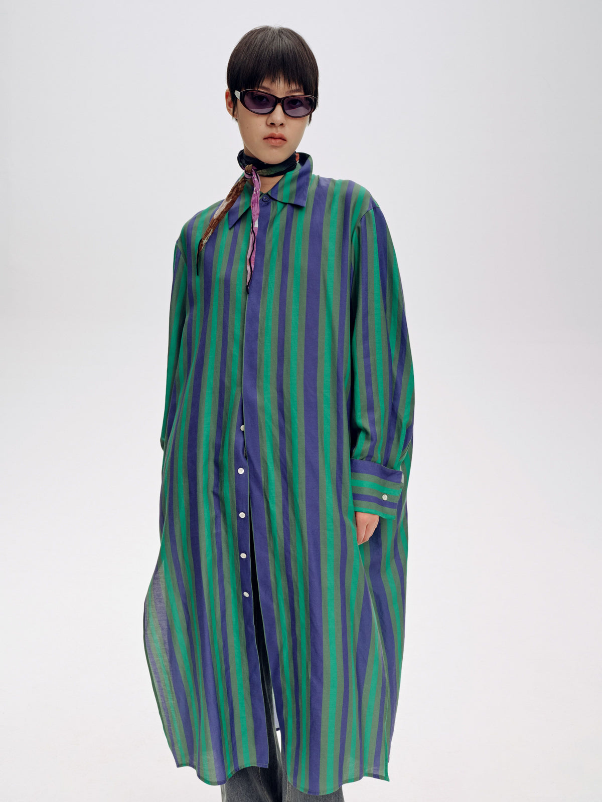 Oversized Silk-Blend Maxi Dress - 1