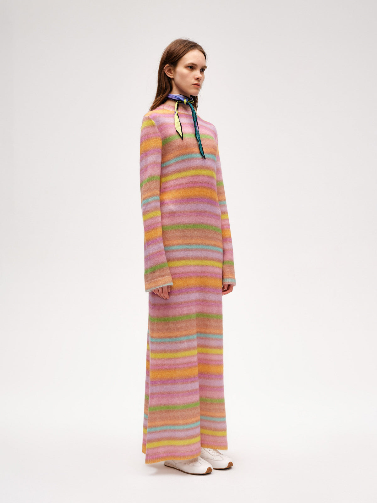 Colorful striped printed knit Dress - 2