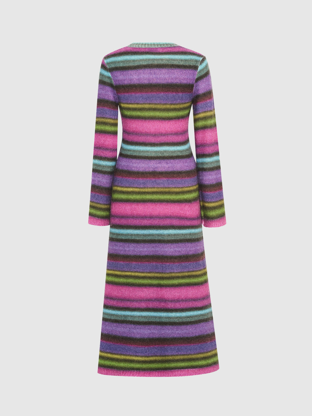 Colorful striped printed knit Dress - 7