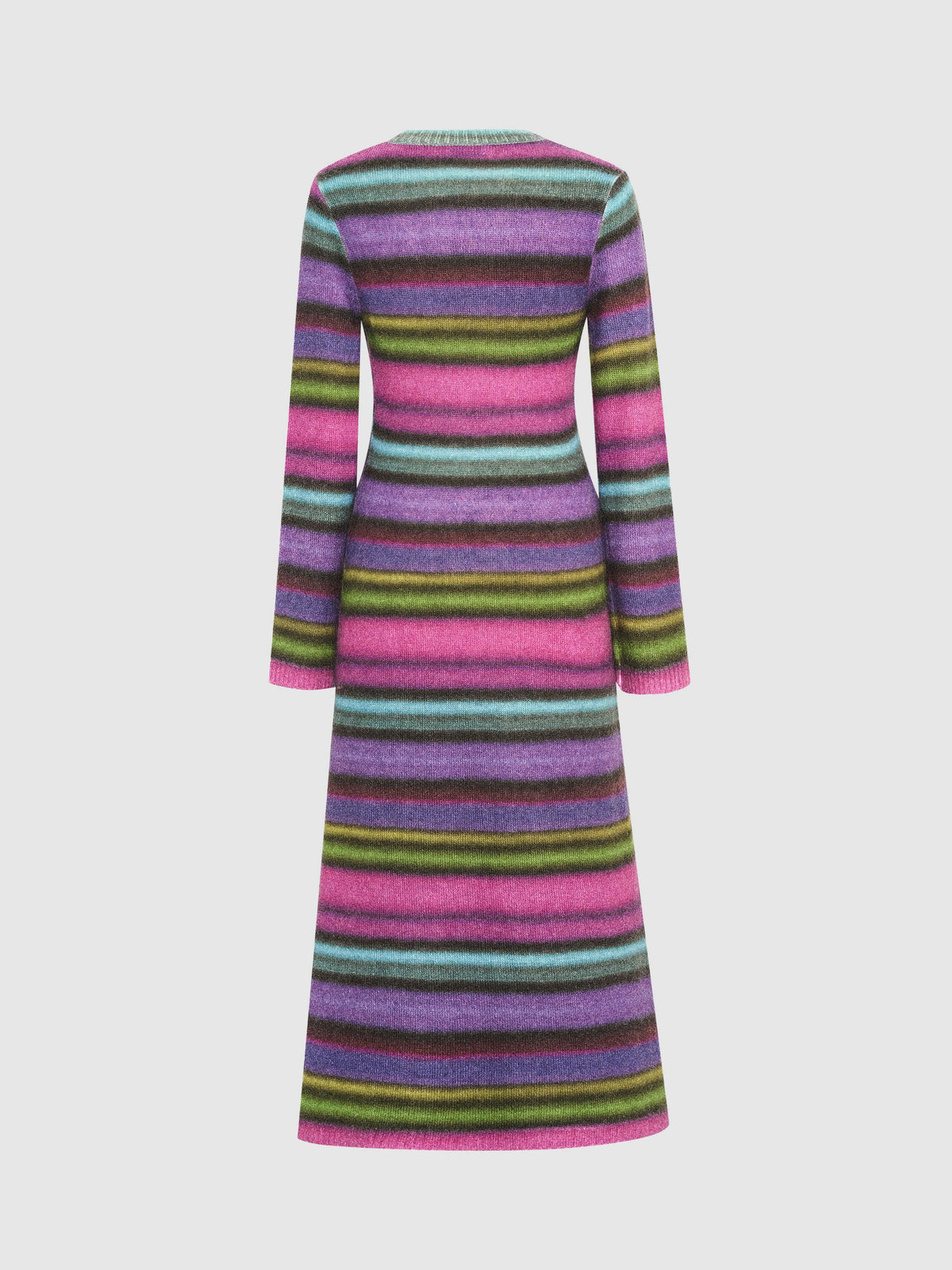 Colorful striped printed knit Dress - 7