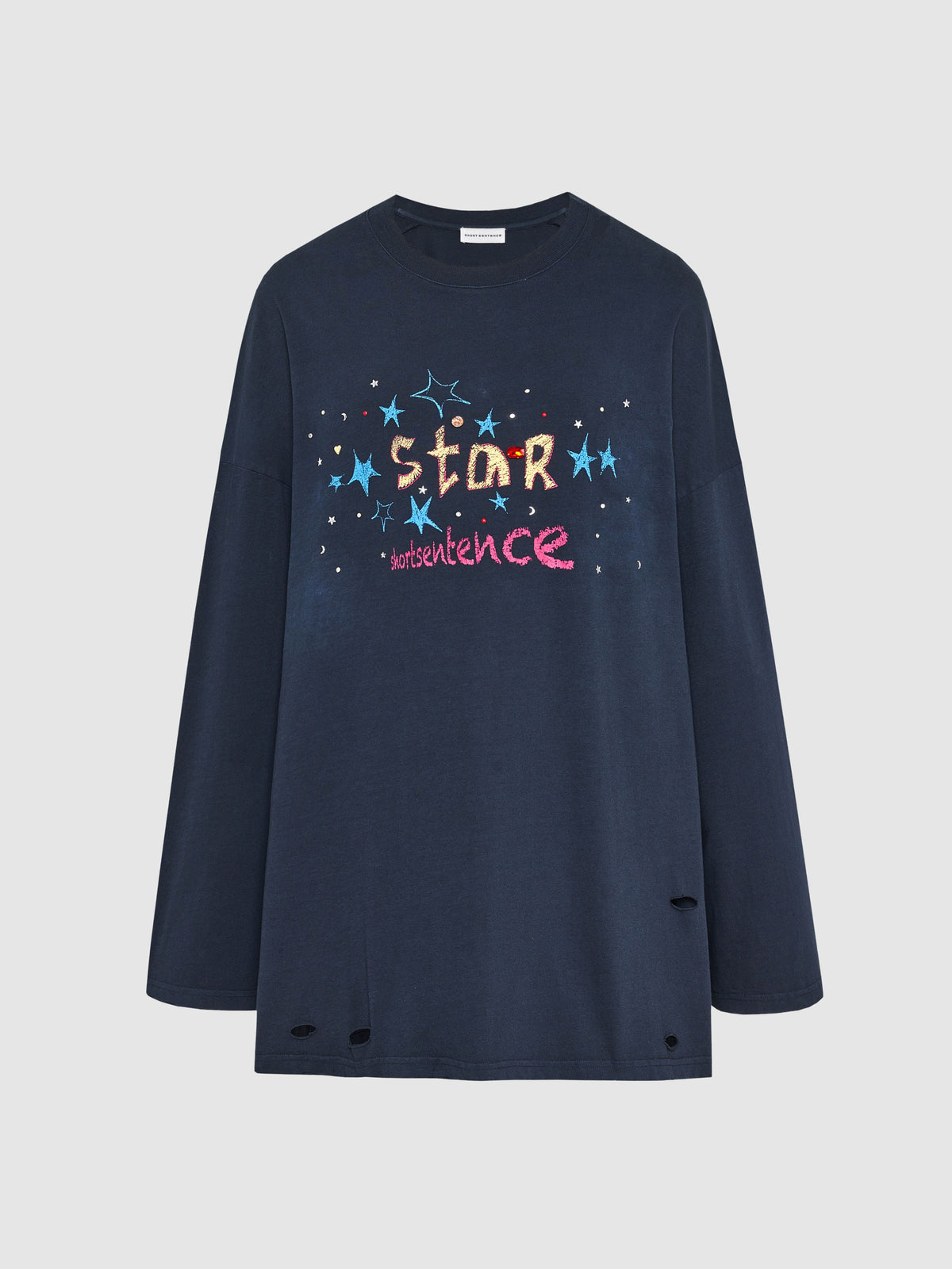 Crystal Ripped Long Sleeve T-shirt - 5