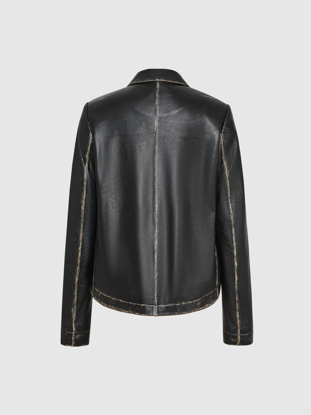 Genuine leather slim fit color polished jacket - 7