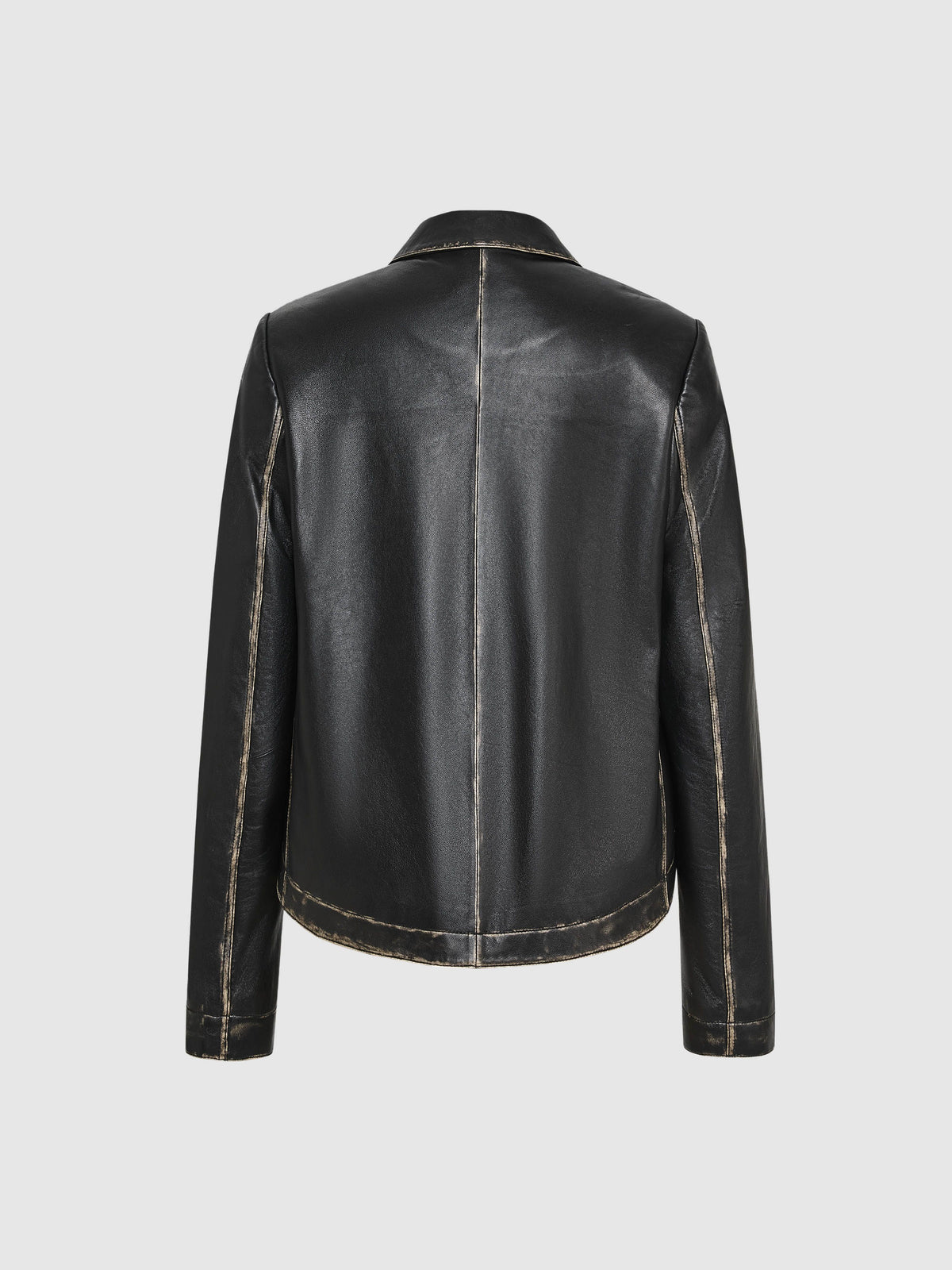 Genuine leather slim fit color polished jacket - 7