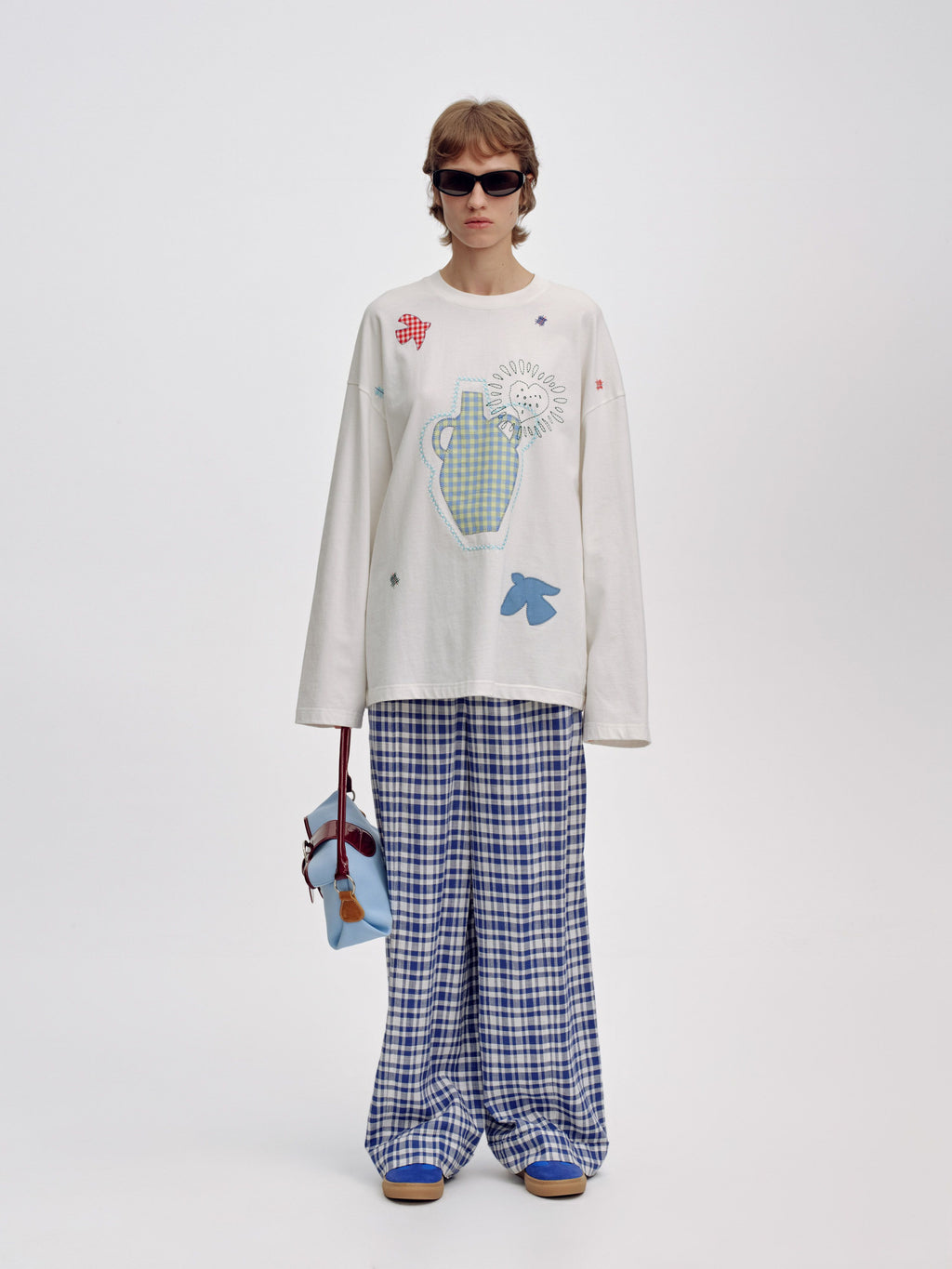 Appliqué Loose Long Sleeve T-Shirt - 2