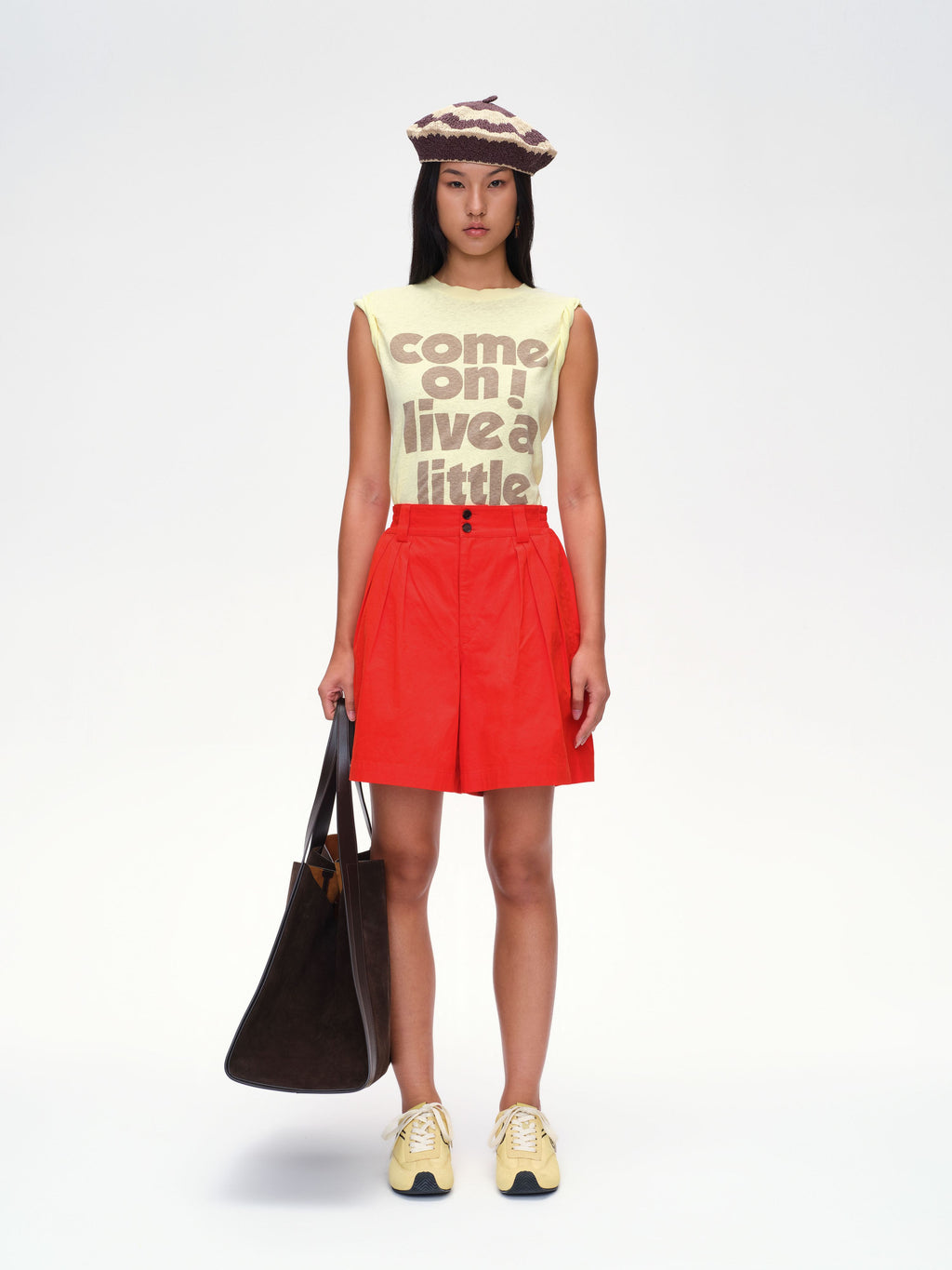 Pleated Elastic-waist Shorts - 1