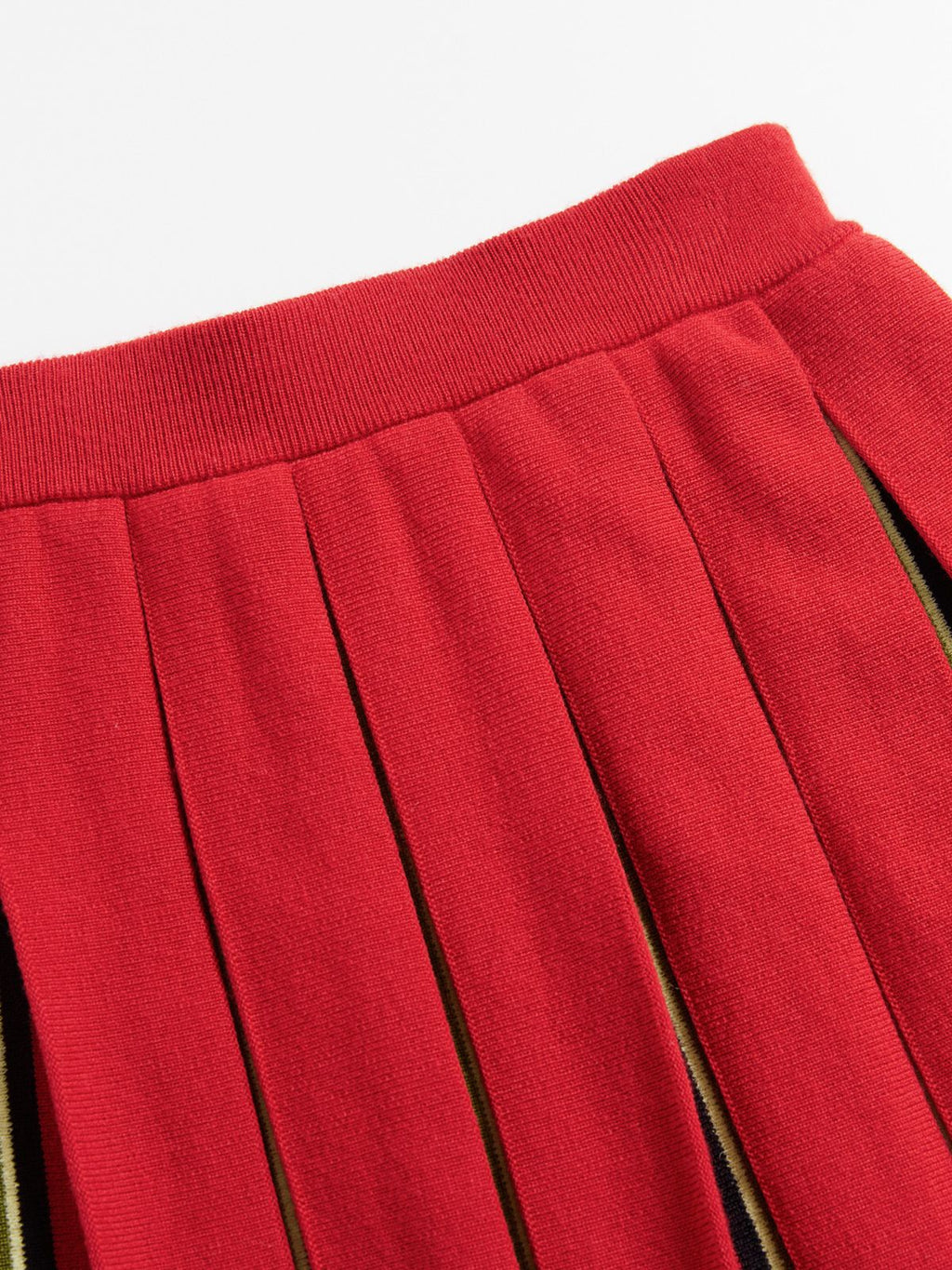 Striped Pleated Knit Skirt - 4