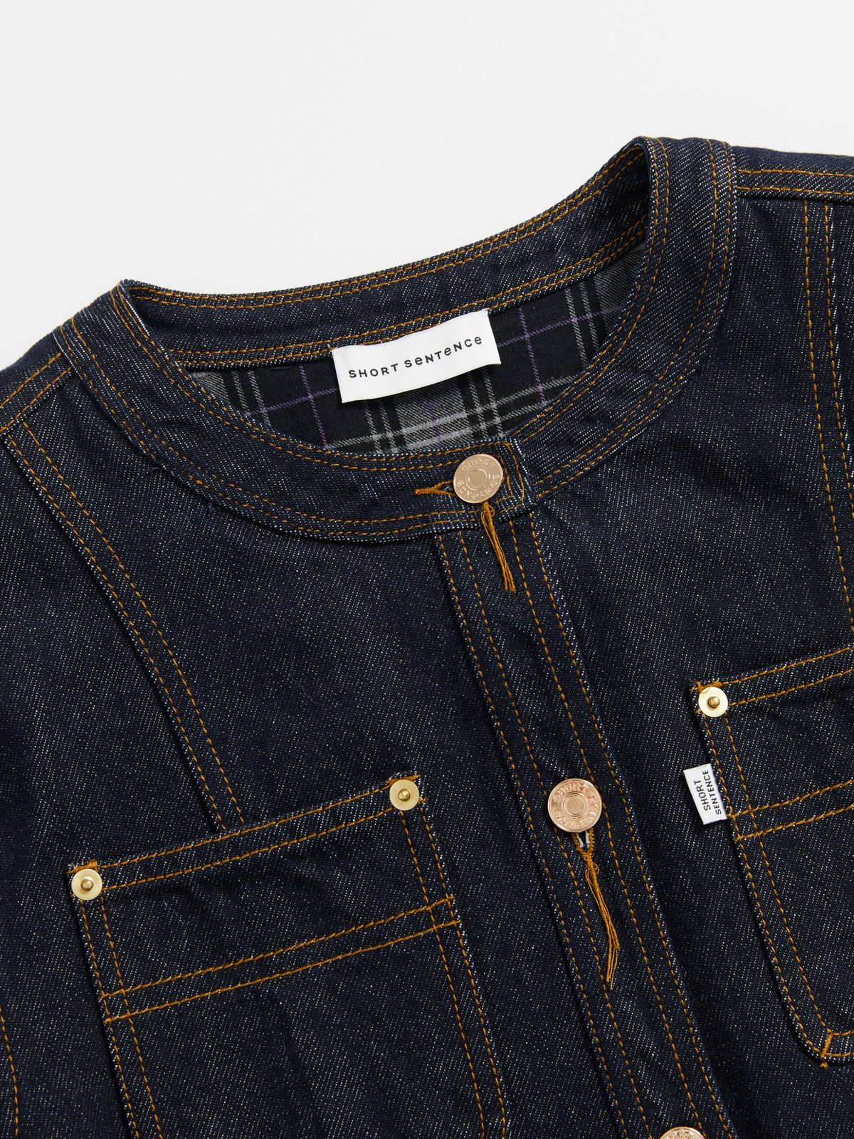 Check Lining Denim Jacket - 3