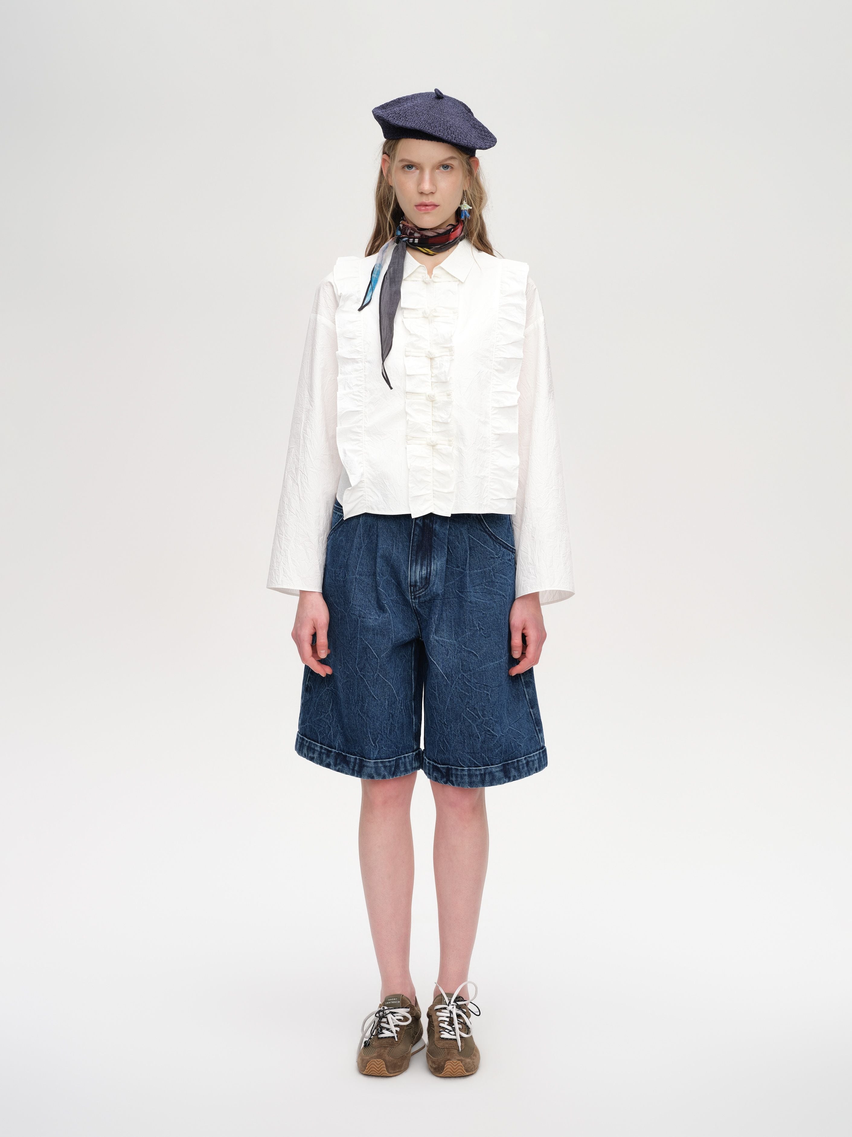 Wrinkled Button-Up Shirt - 3
