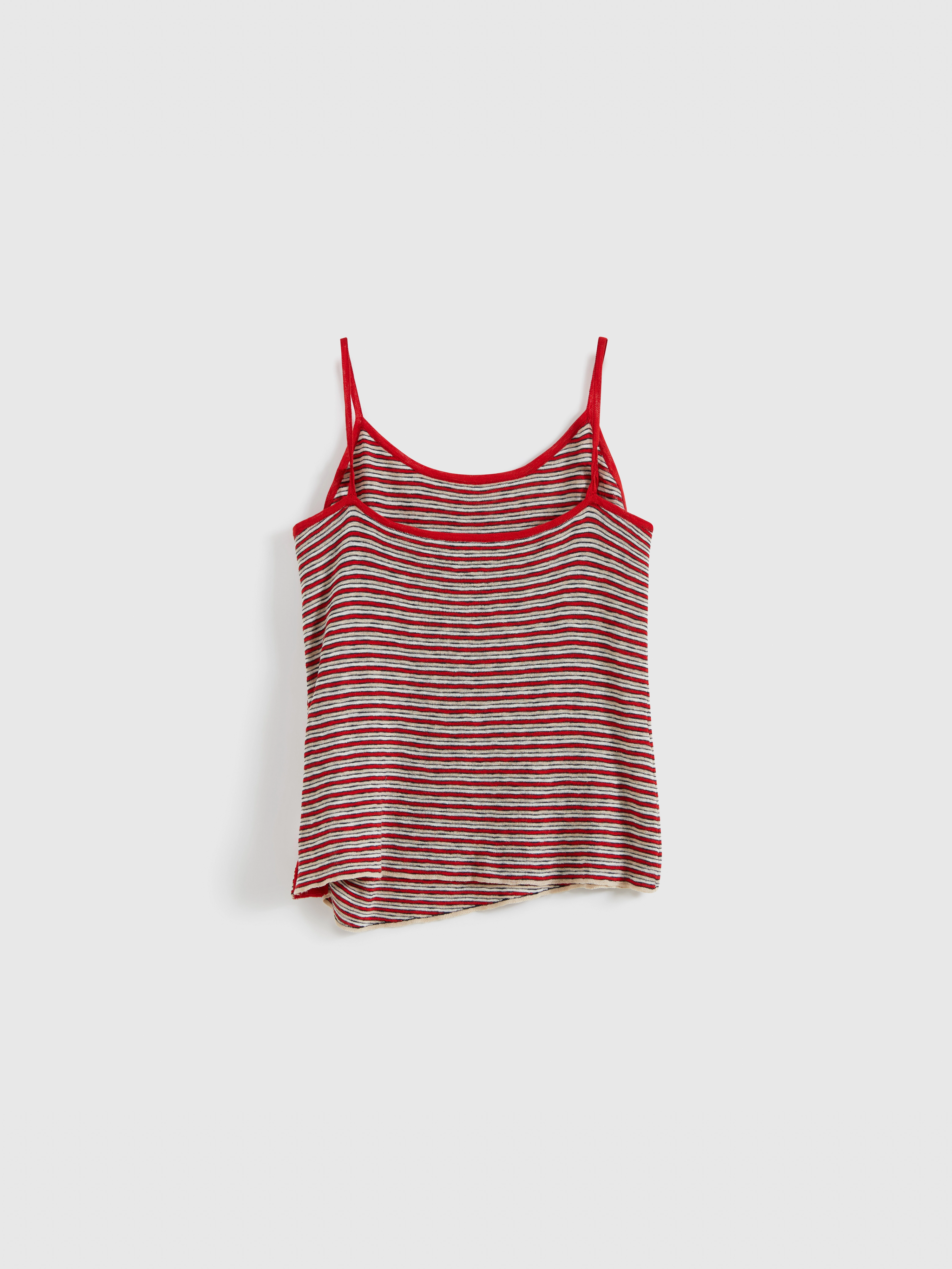 Side Placket Pinstripe Knit Vest - 7