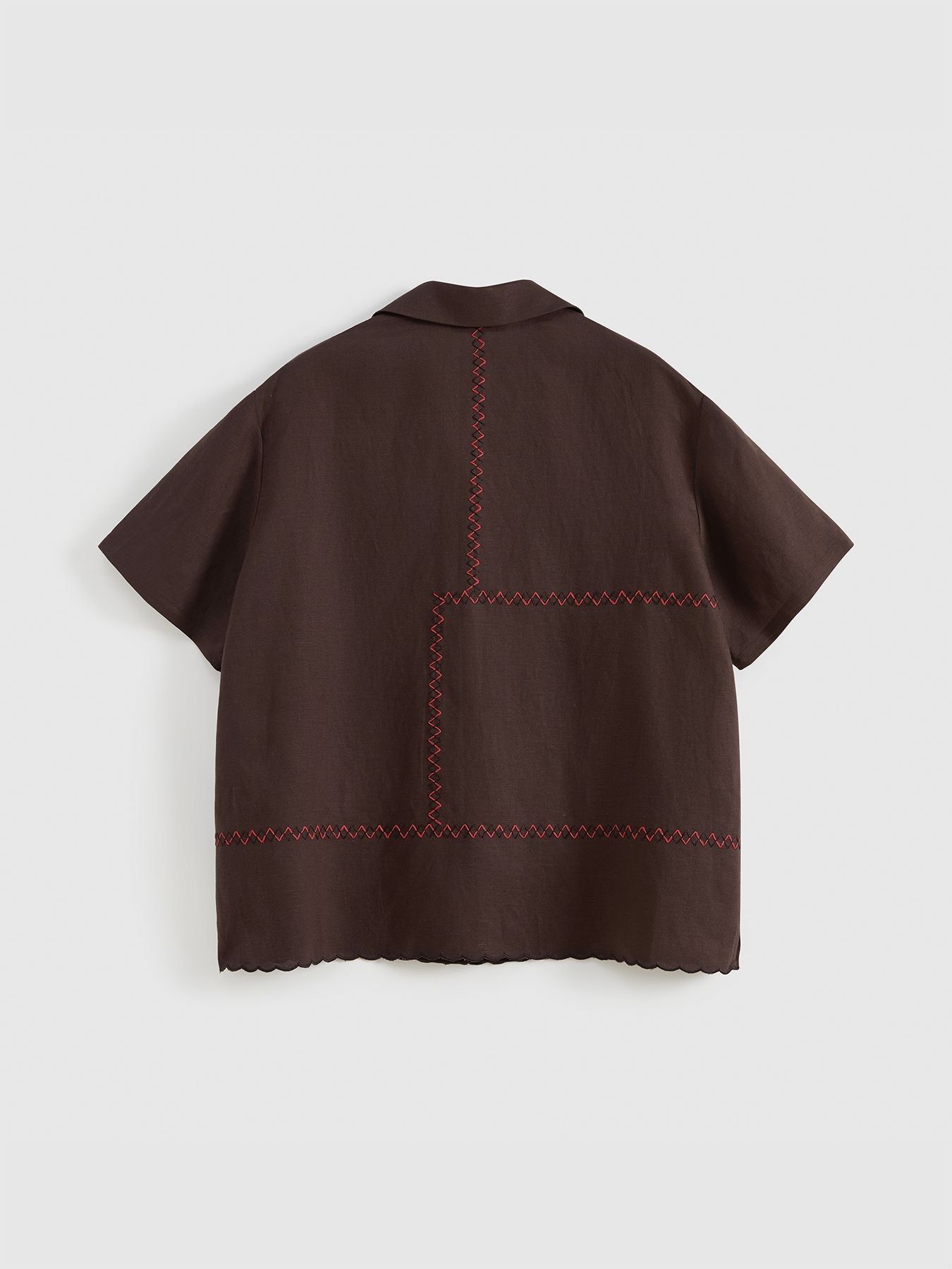 Floral Applique Embroidered Shirt - 7
