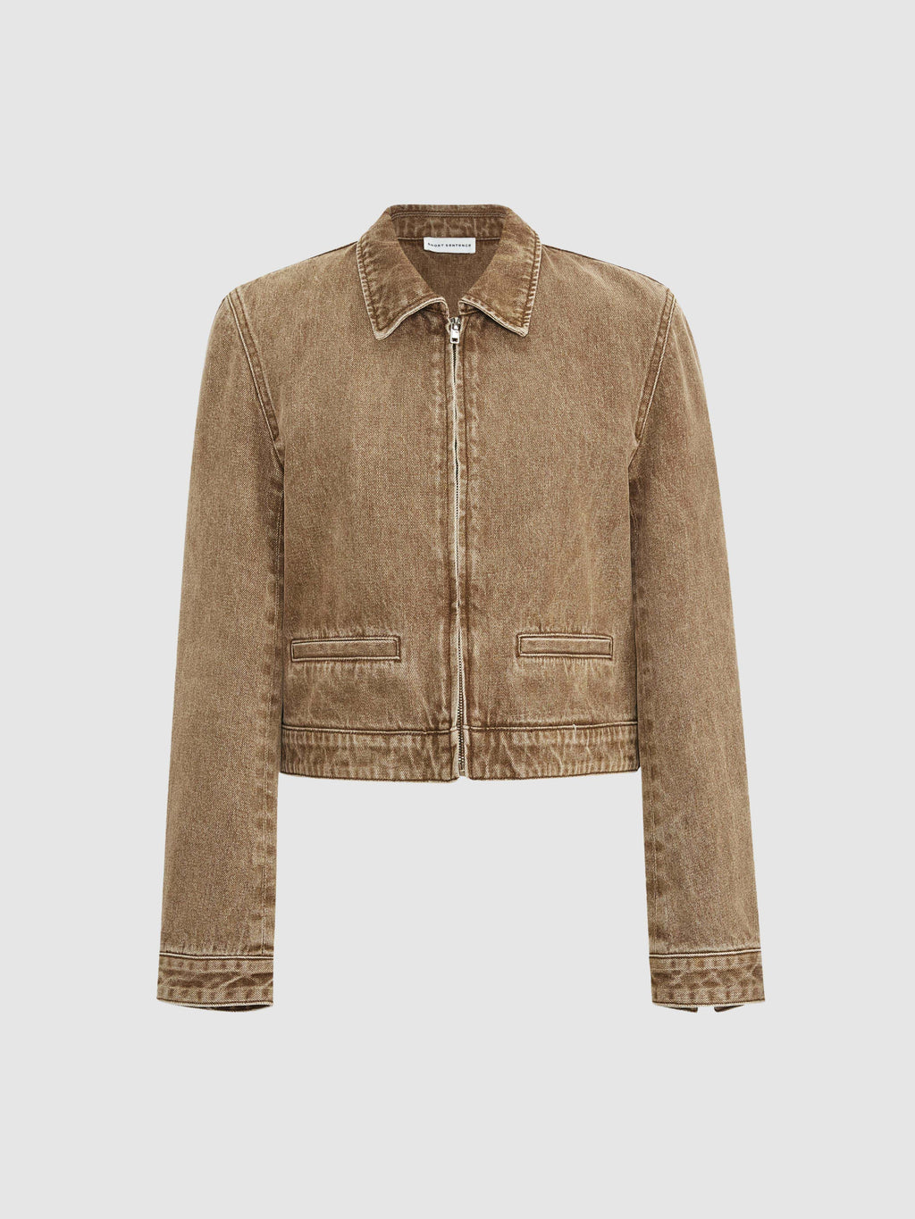 Tan Short Denim Jacket - 5