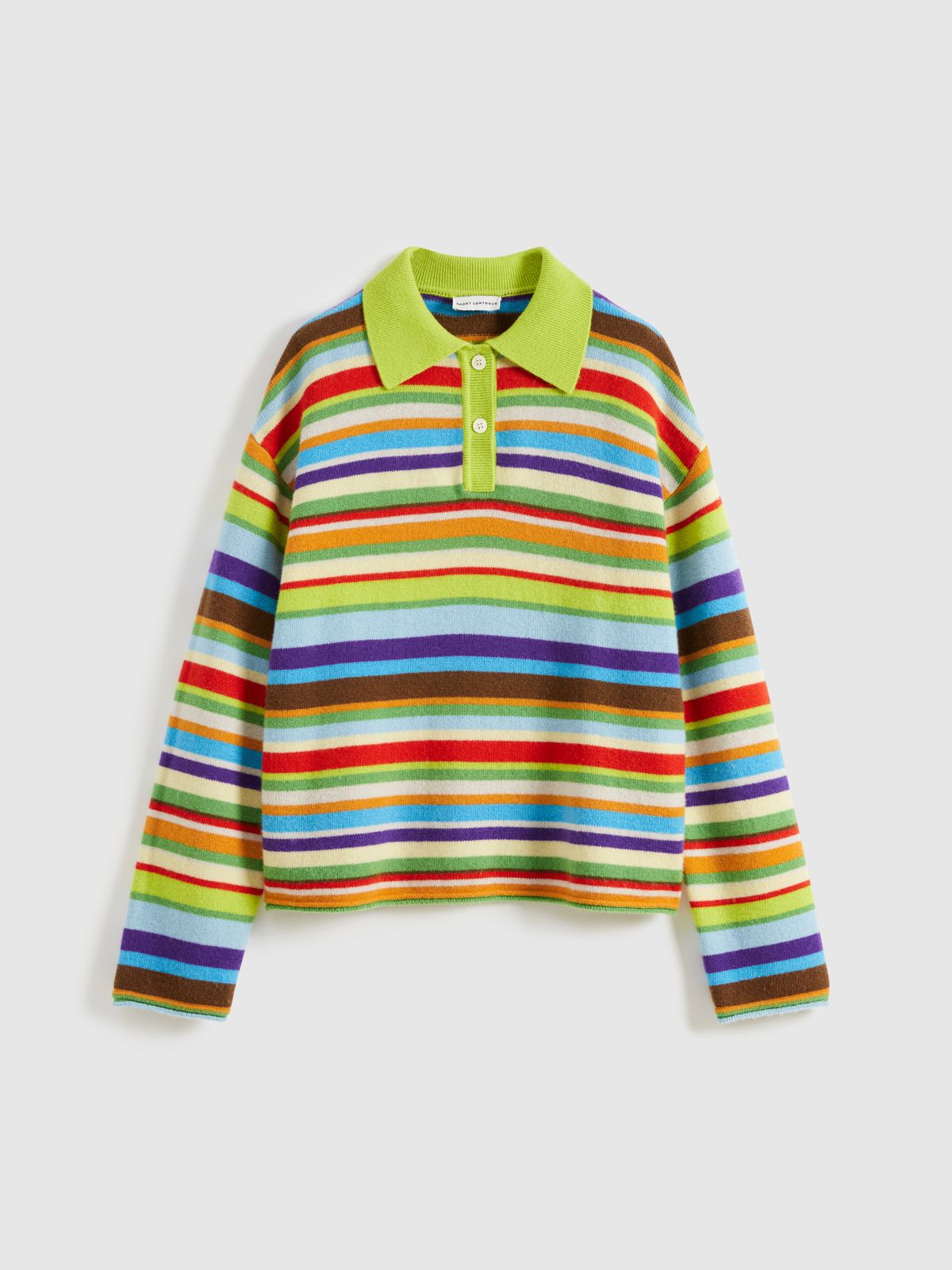 Rainbow Stripe Polo Sweater - 6