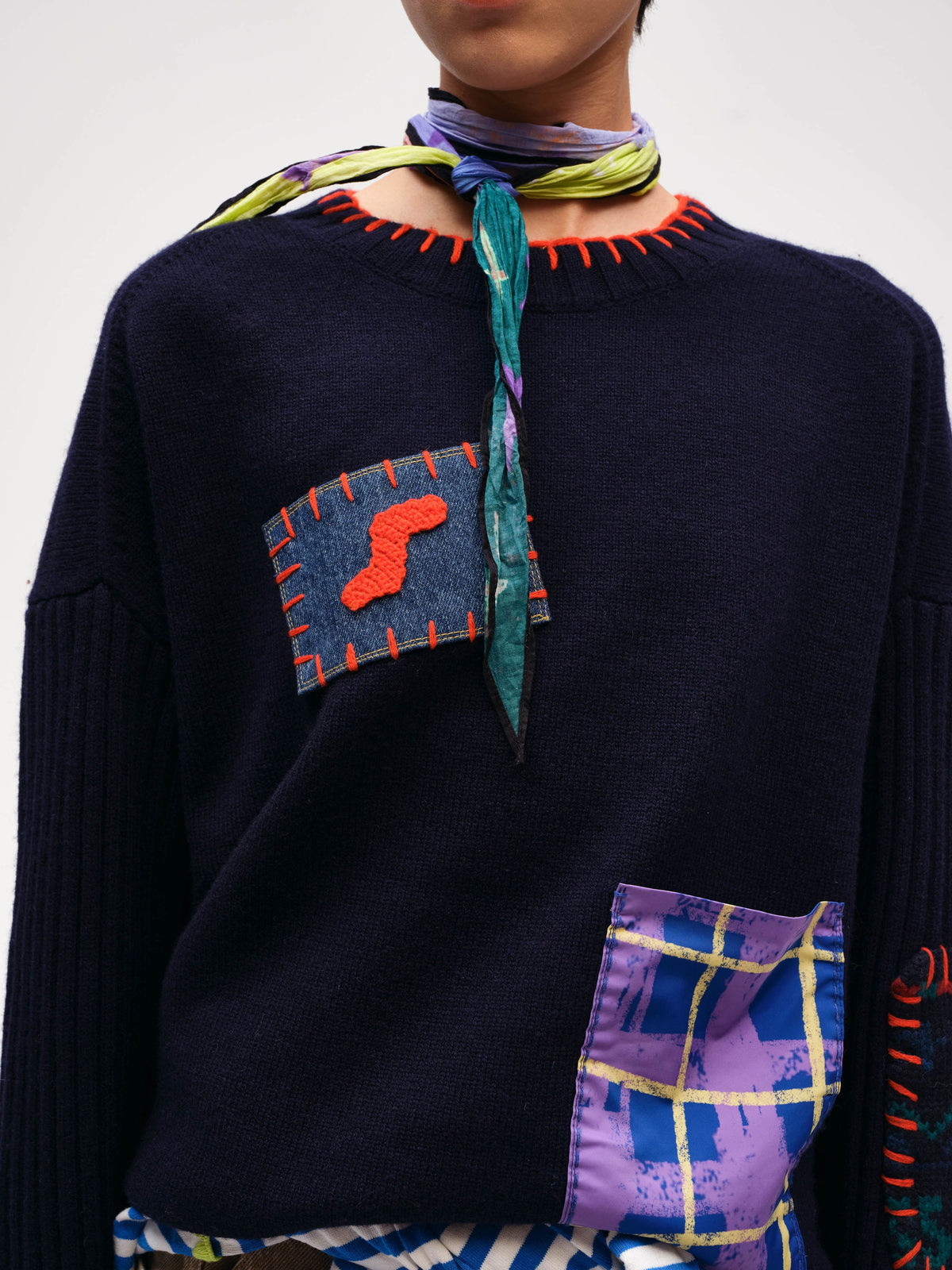 Hand-Embroidered Patch Sweater - 4