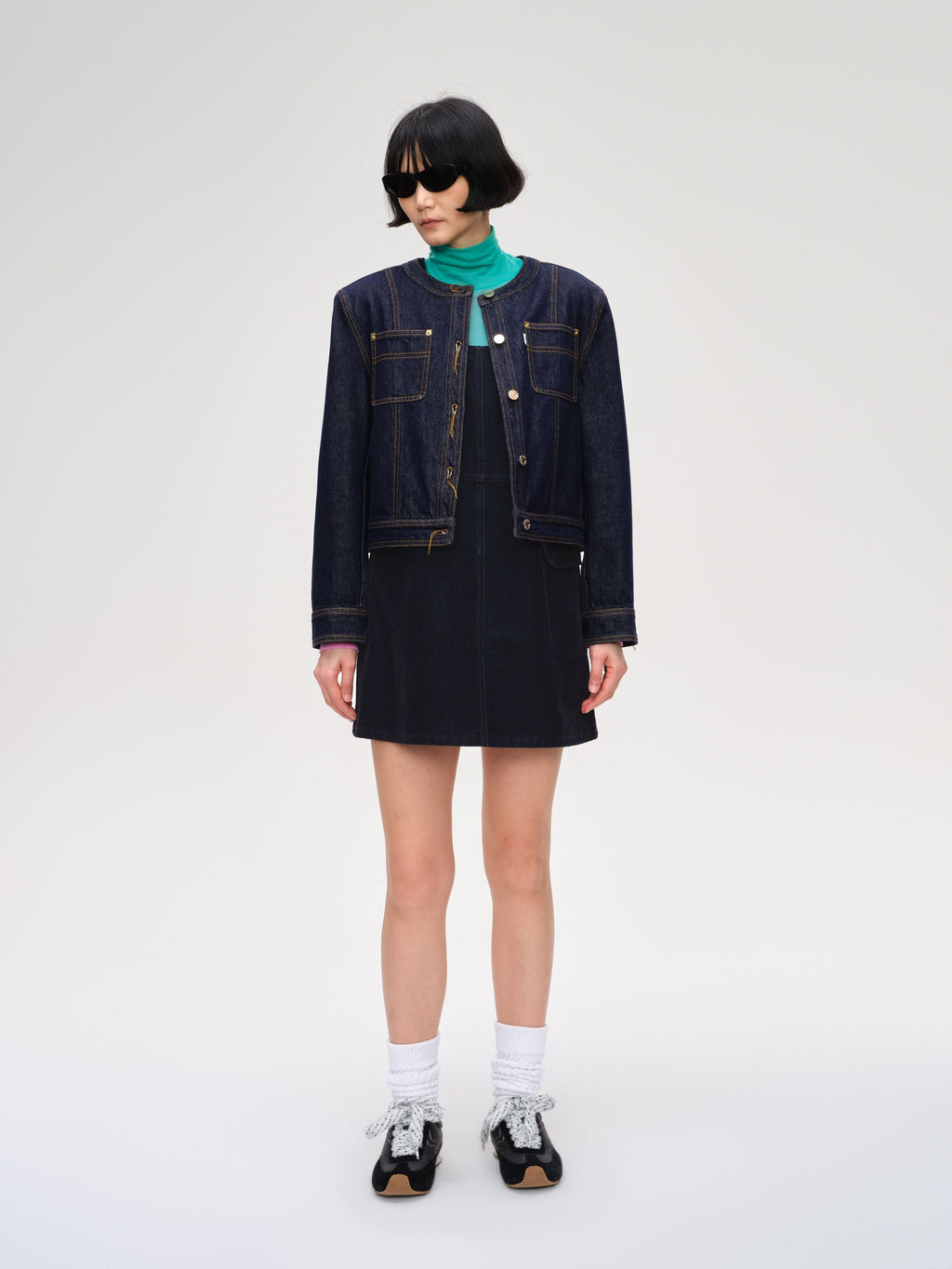 Check Lining Denim Jacket - 1