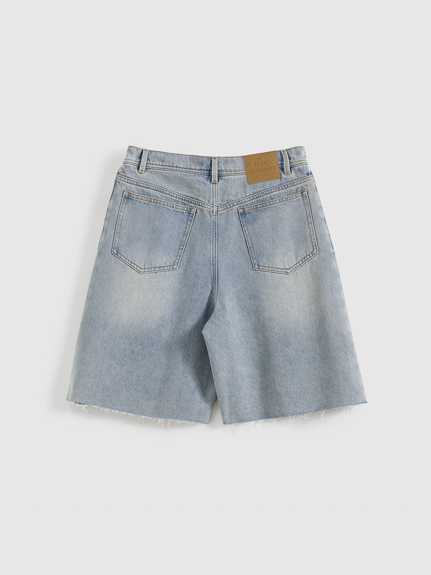 Side Panel Denim Shorts - 9
