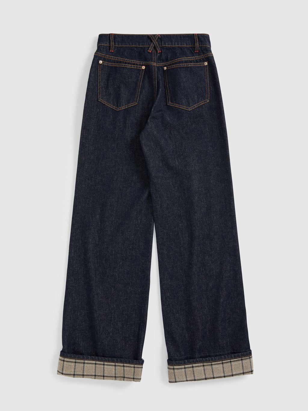 Wide Cuffed Indigo Jeans - 8