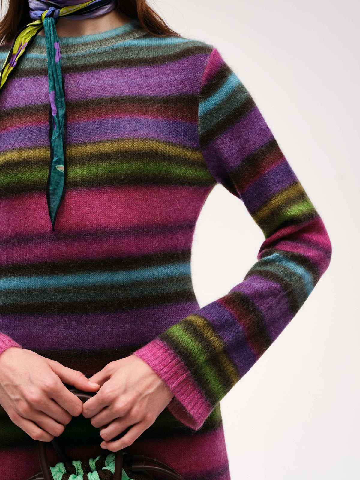 Colorful striped printed knit Dress - 5