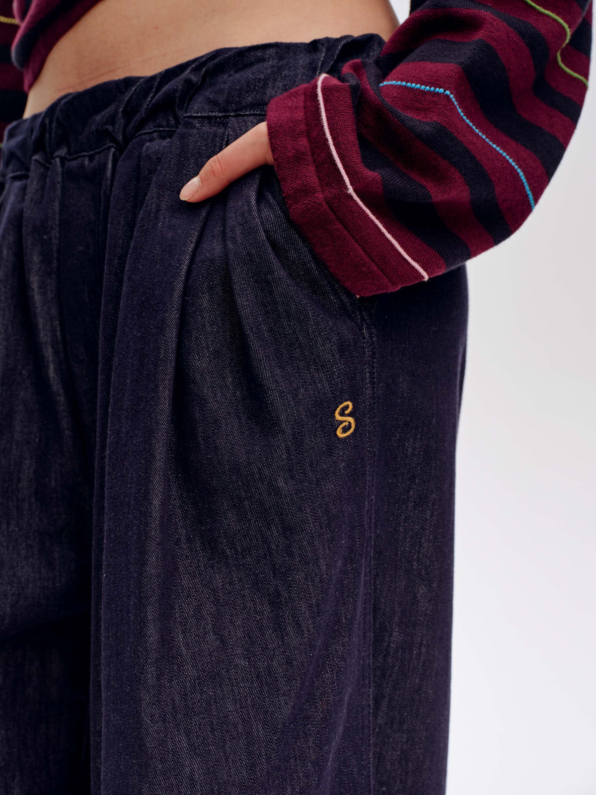 Long Sleeve Striped Polo Sweater - 5