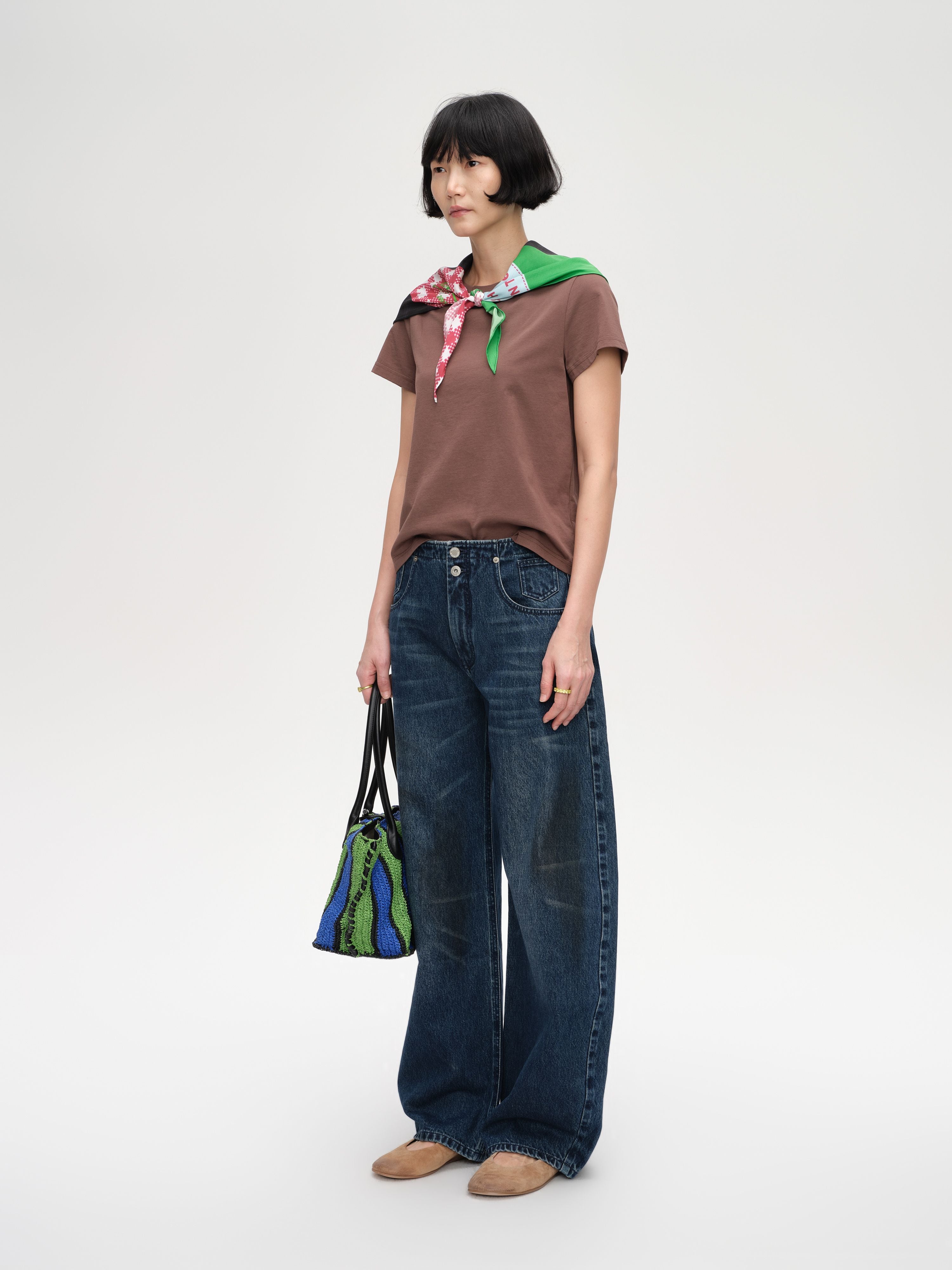 Curved Hem Denim Trousers - 3