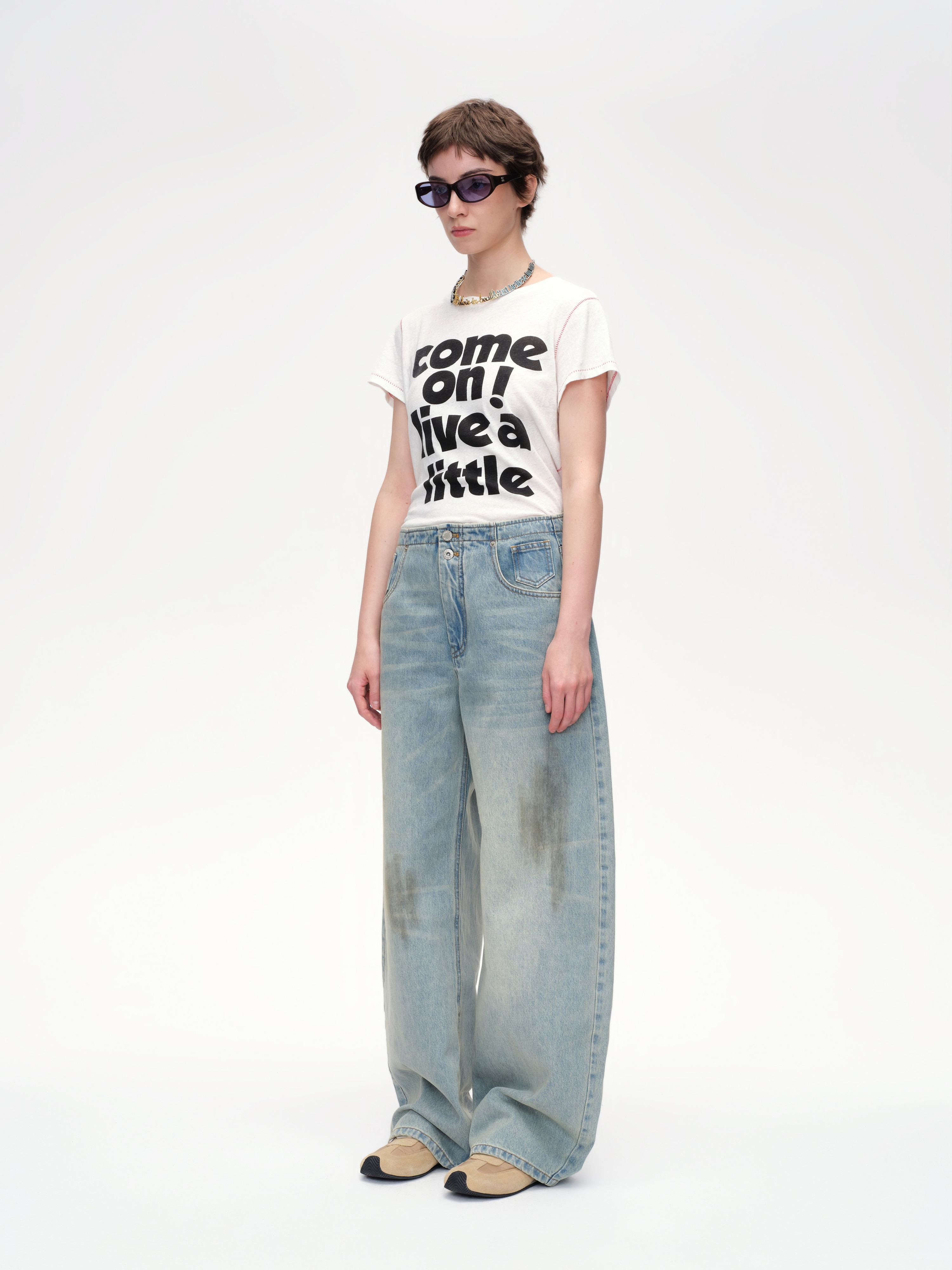 Slogan Print Slim Fit T‑shirt - 3