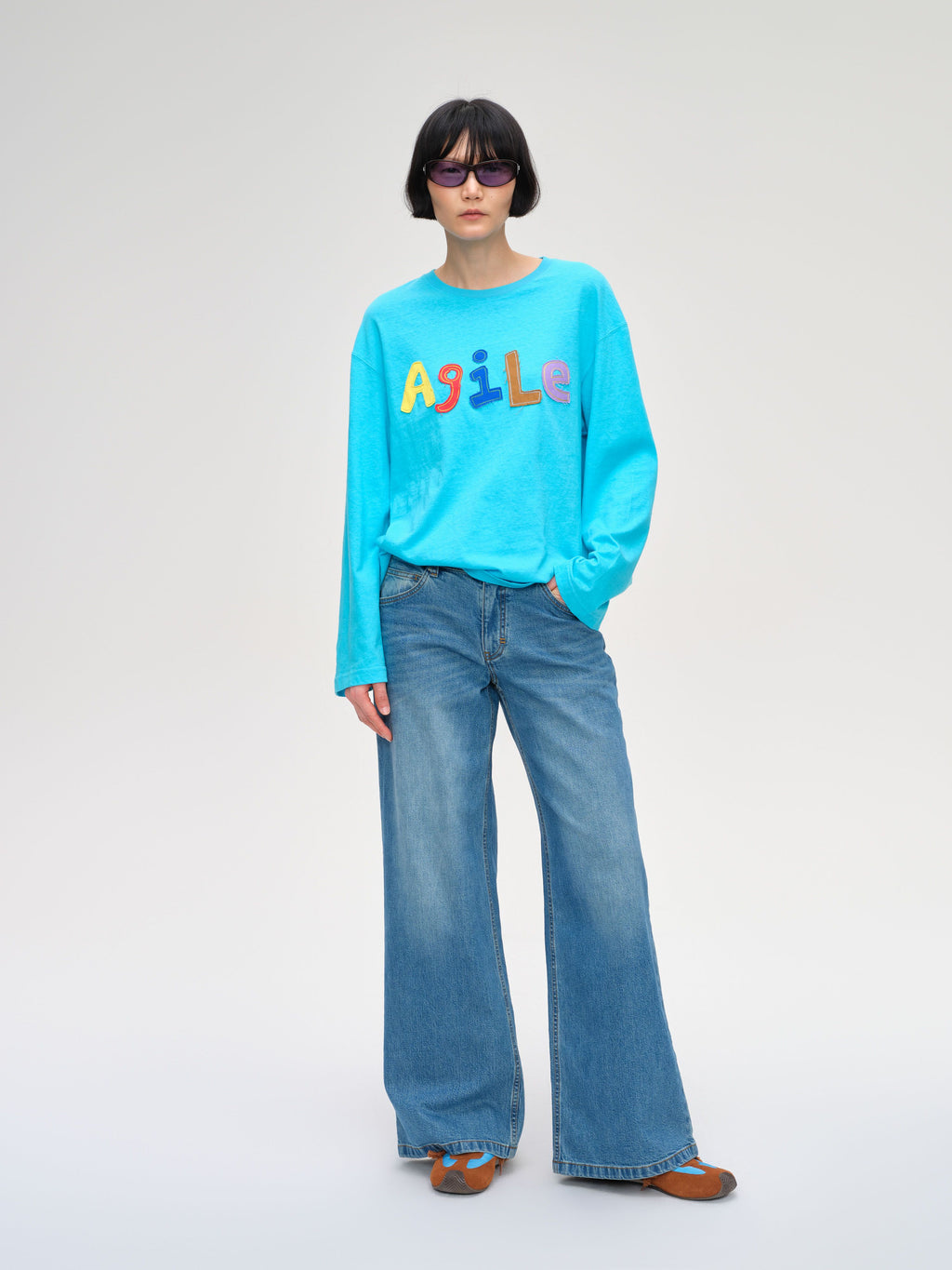 Alphabet Applique Long Sleeve Tee - 1