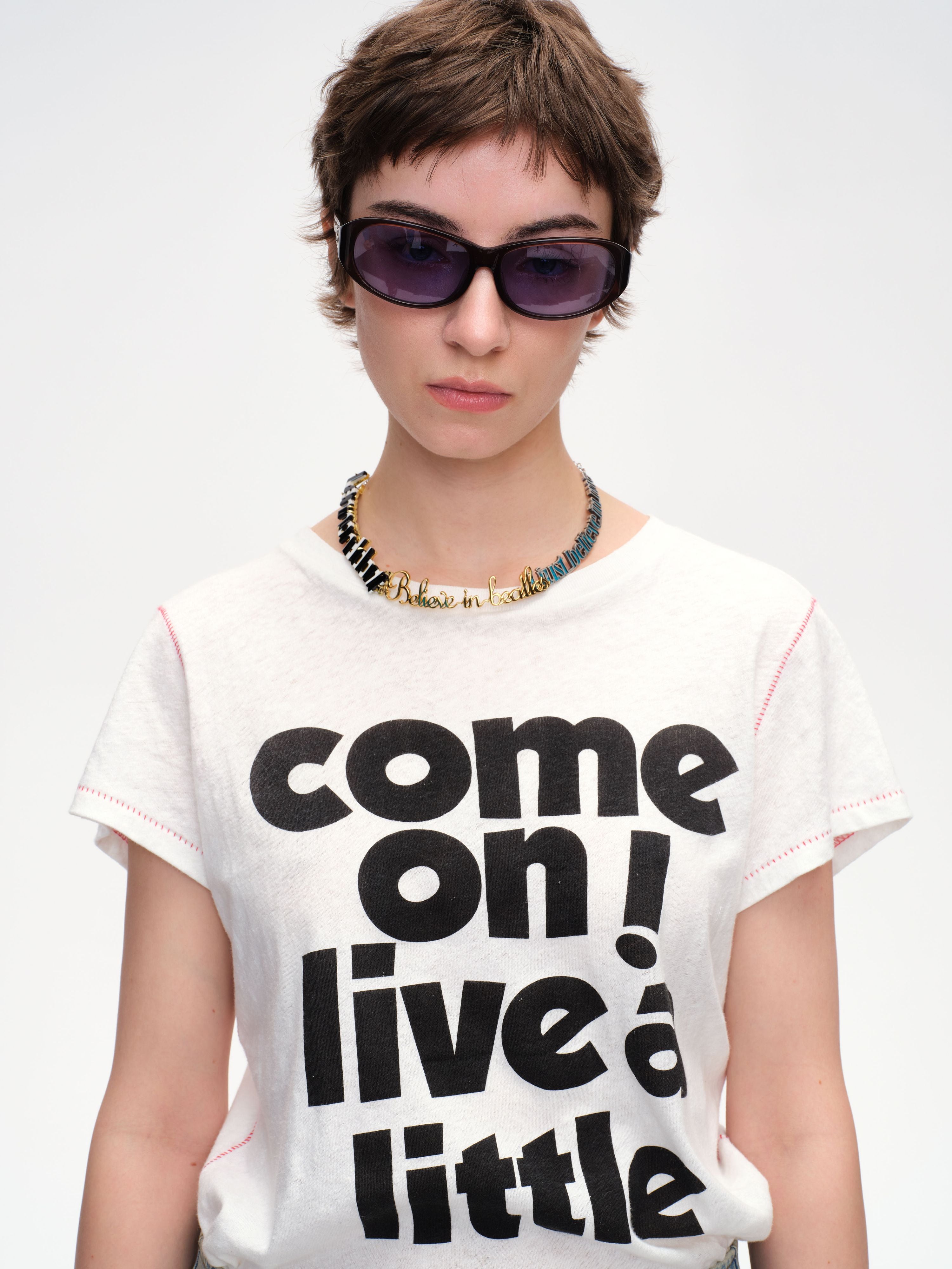 Slogan Print Slim Fit T‑shirt - 1