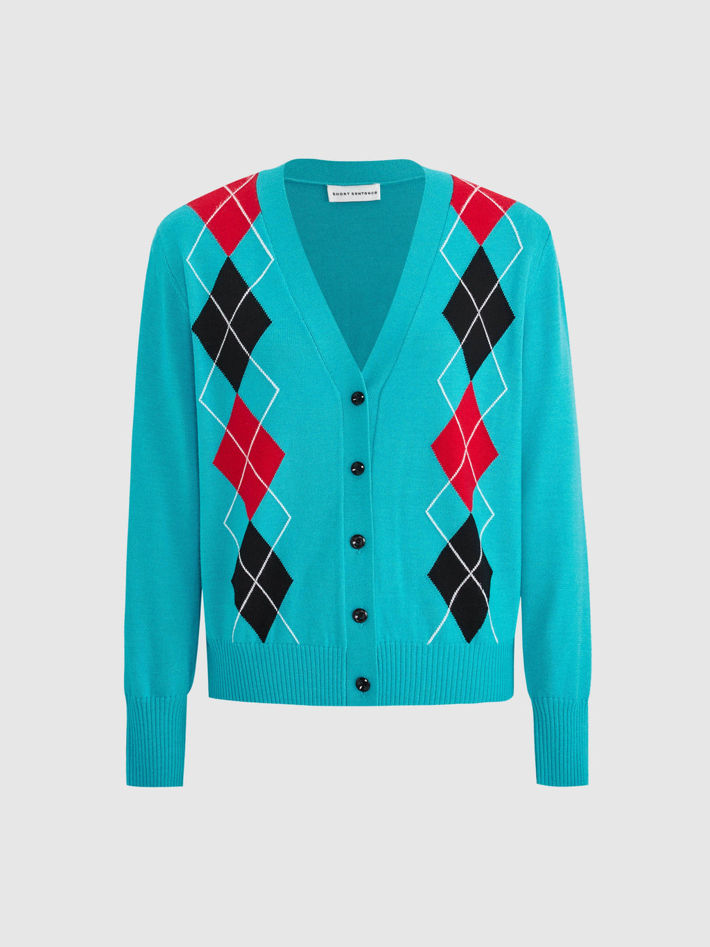 Argyle V-neck Cardigan - 5