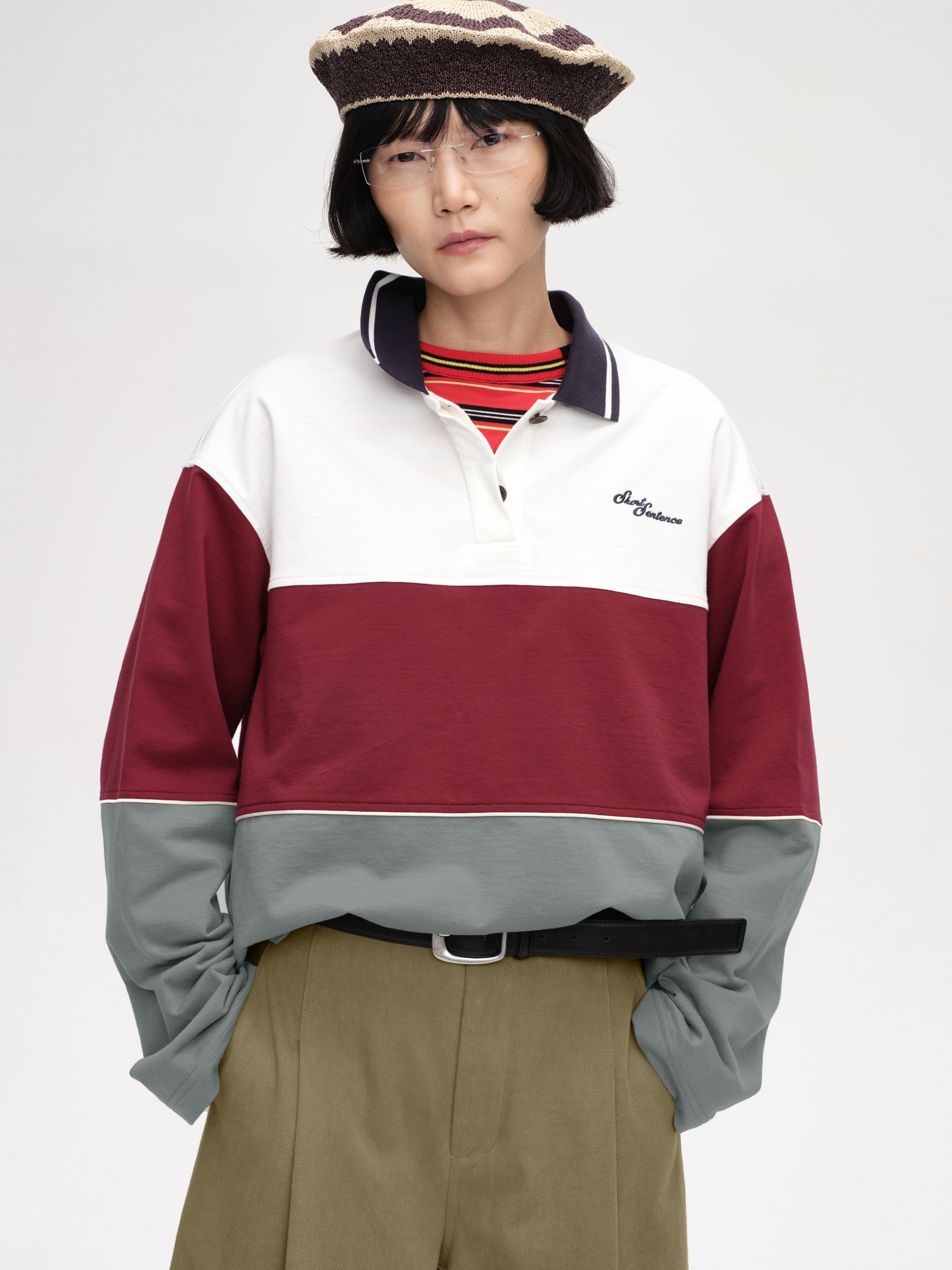 Contrast Color Polo Shirt - 1