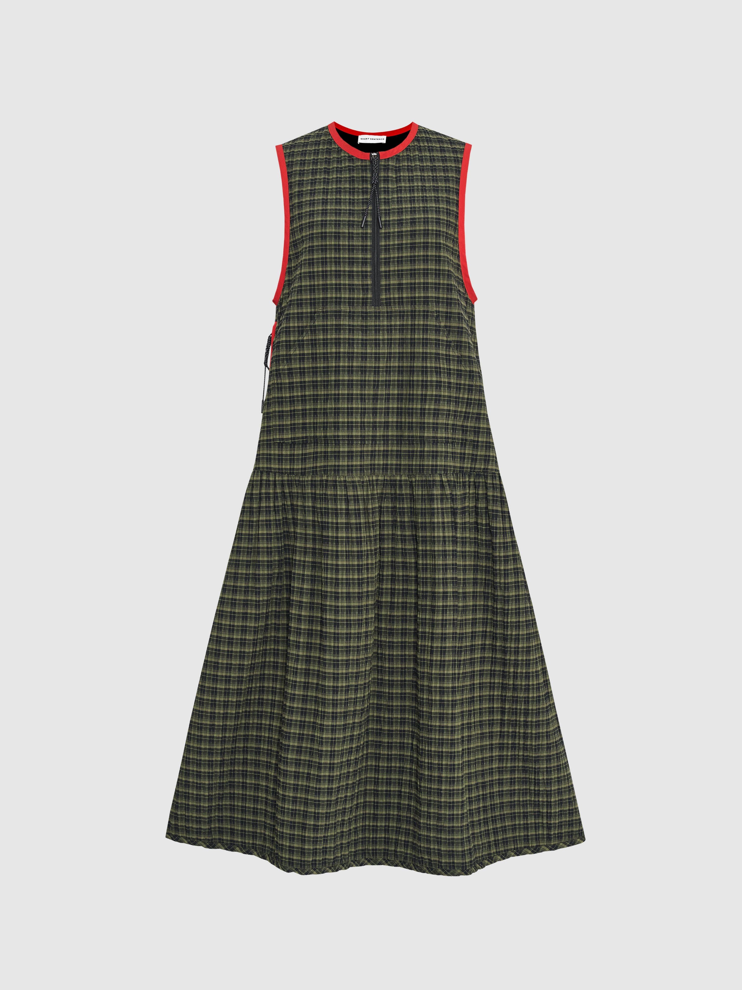 Sleeveless Plaid Dress - 6