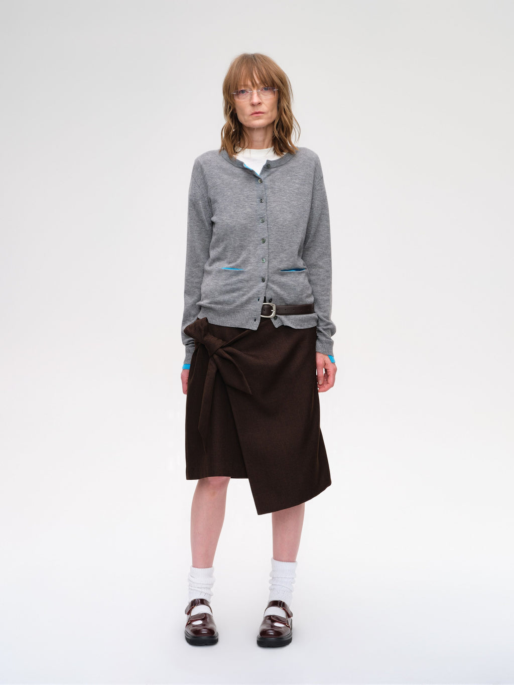 Colorblock Wool Knit Cardigan - 1