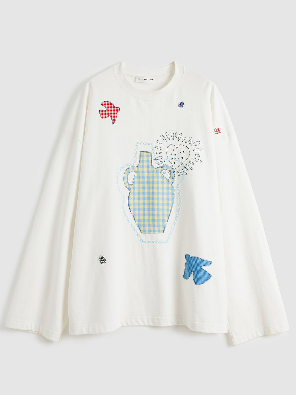 Appliqué Loose Long Sleeve T-Shirt - 5