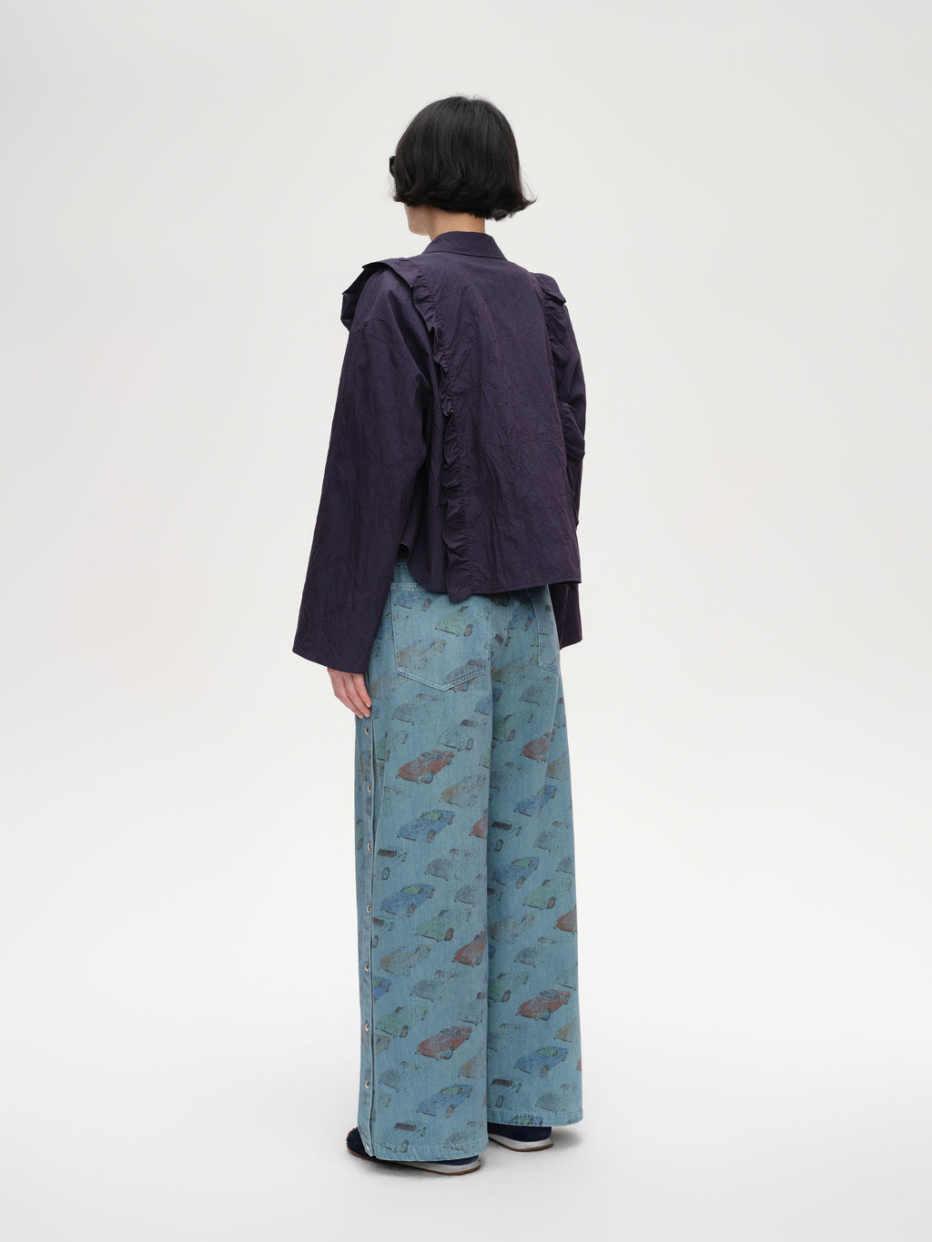 Car‑Print Snap Jeans - 4