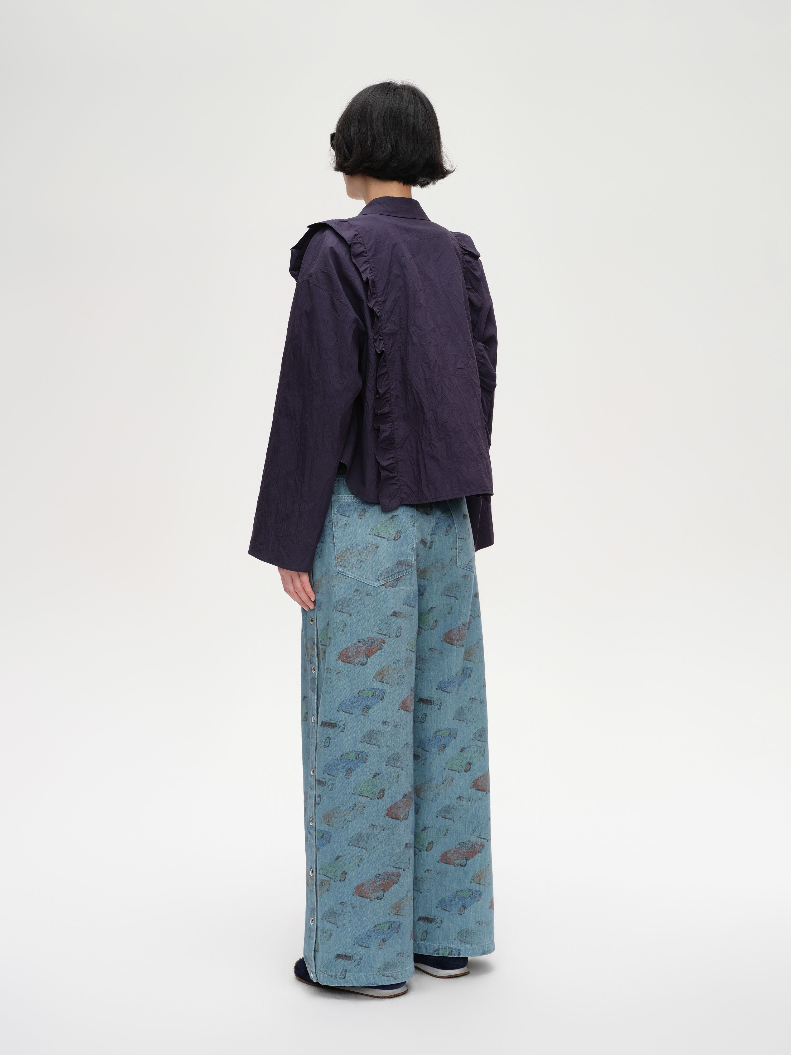 Car‑Print Snap Jeans - 4