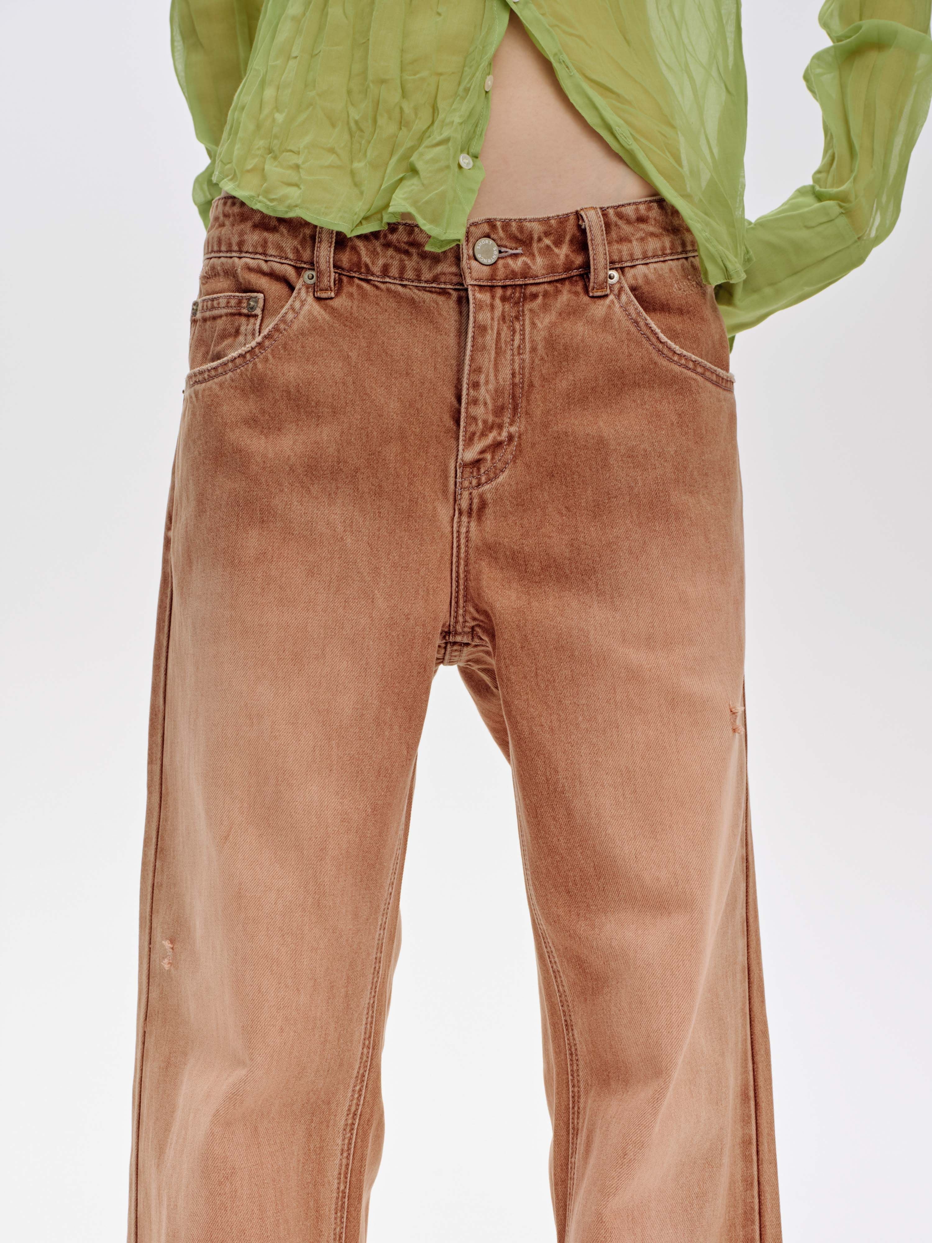 Distressed Washed Low-Rise Bootcut Jeans - 4