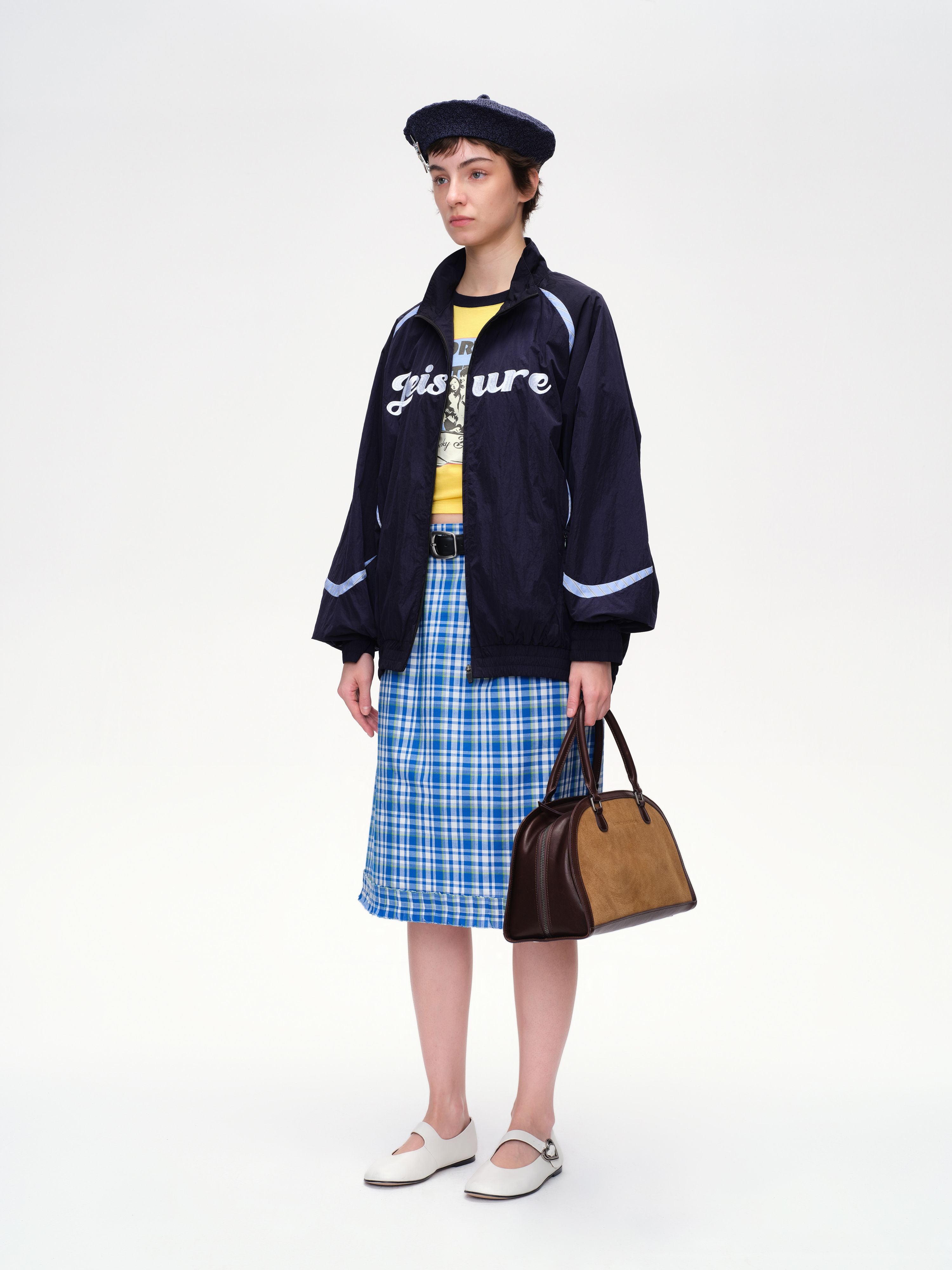 Lettering Embroidered Nylon Jacket - 3