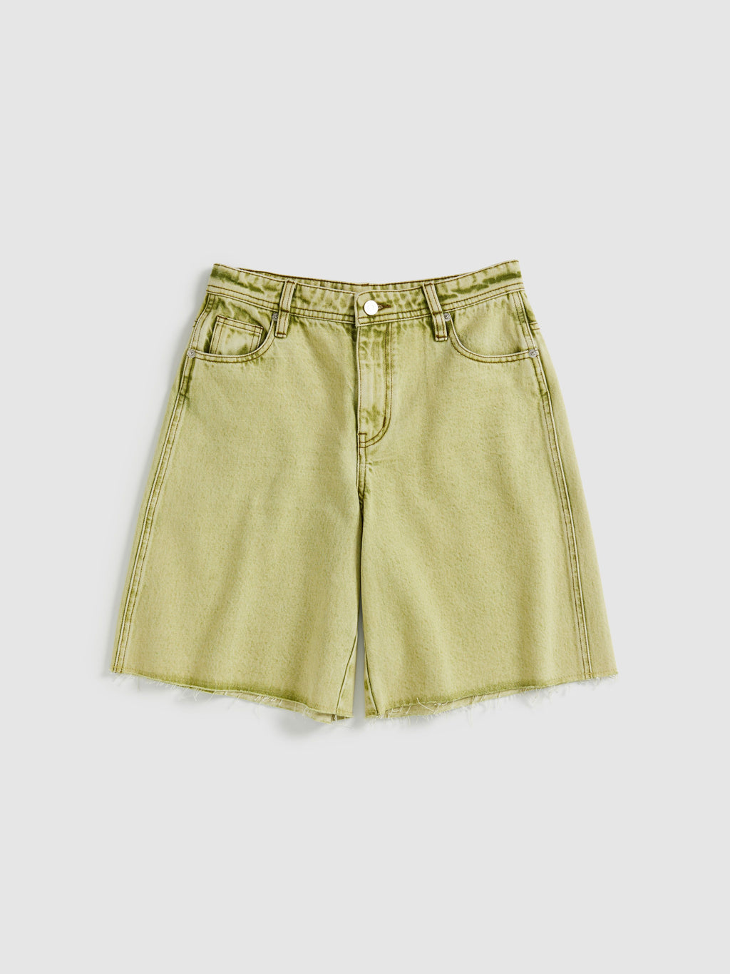 Thin Belt Low-Waist Denim Shorts - 8