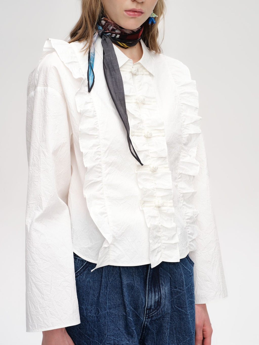Wrinkled Button-Up Shirt - 2