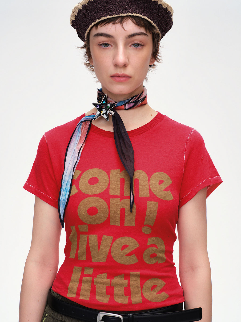 Slogan Print Slim Fit T‑shirt - 1