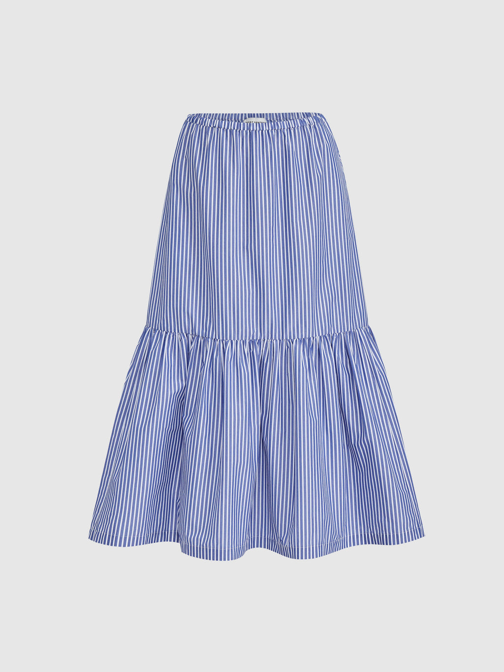 Layered Gathered Striped Midi Skirt - 5