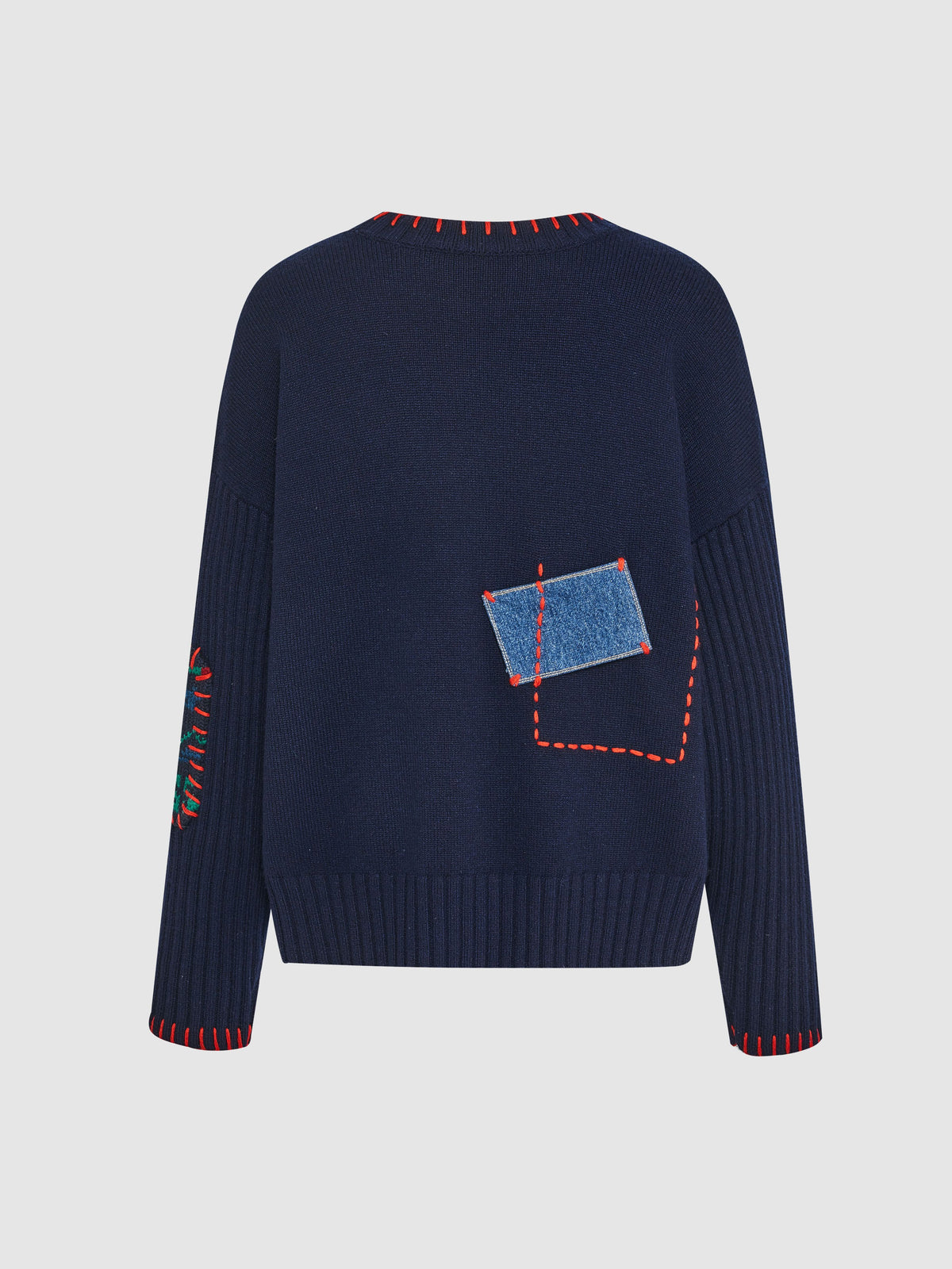 Hand-Embroidered Patch Sweater - 9