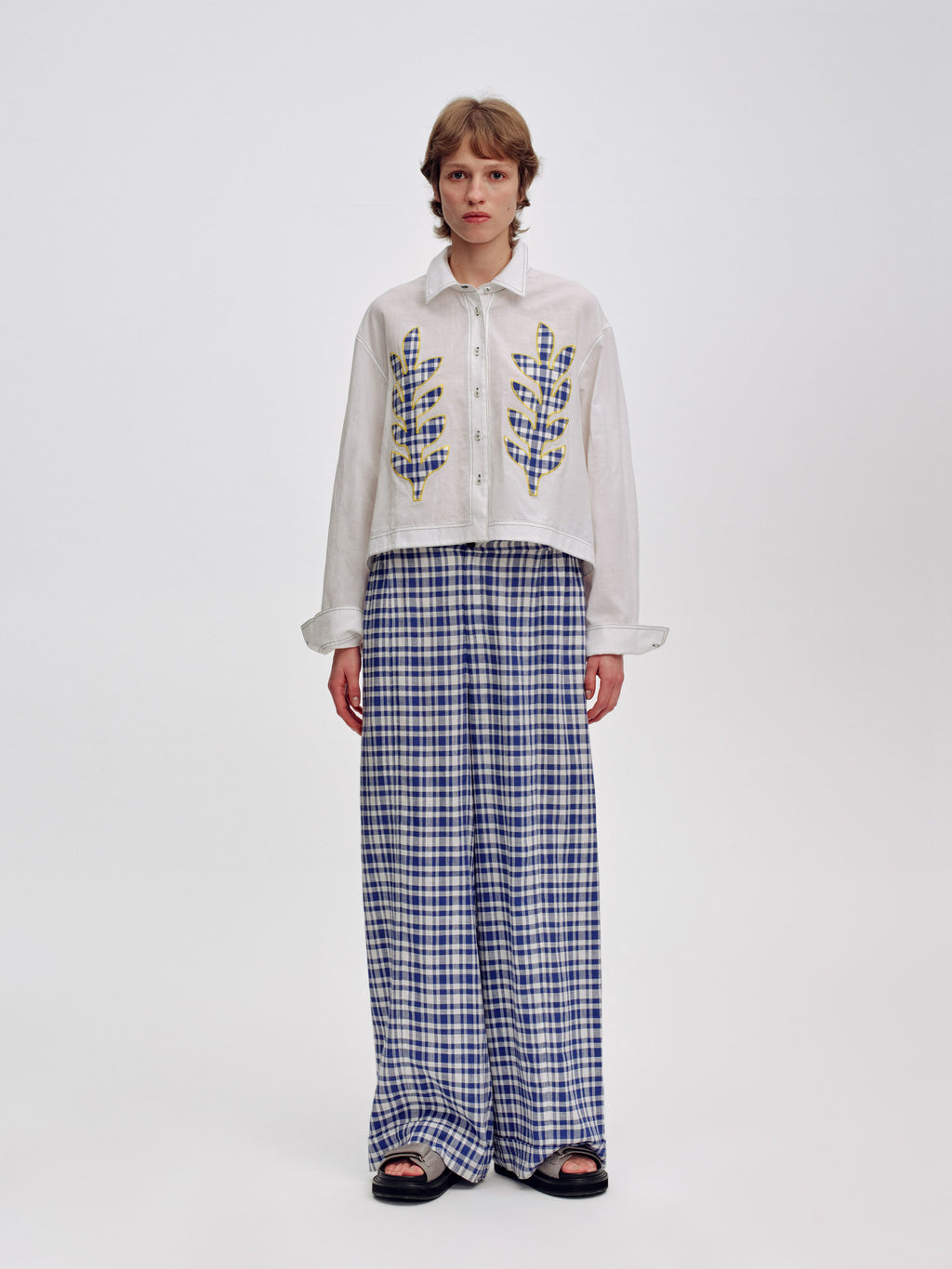 Appliqué Cropped Blouse - 2