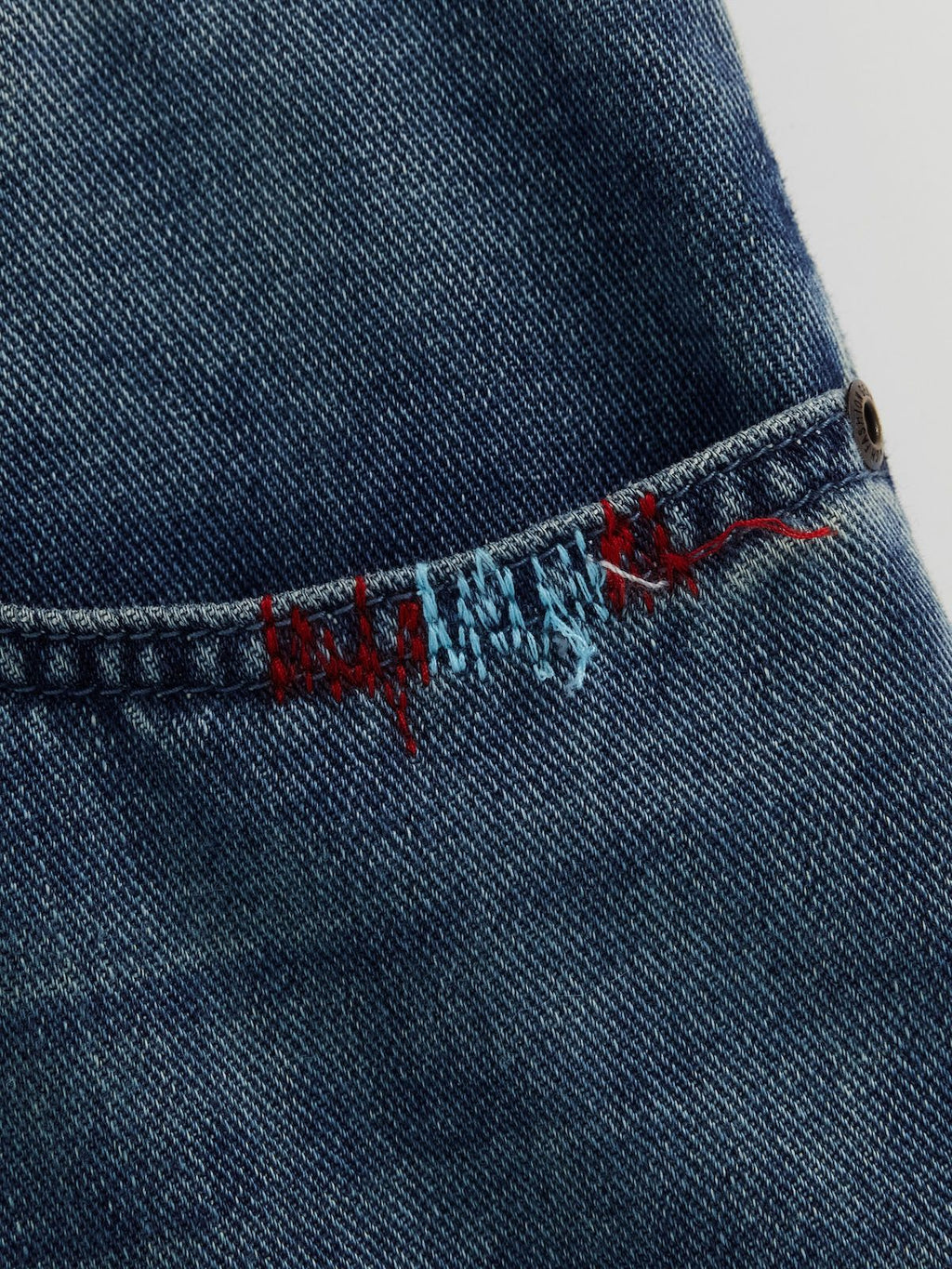 Patchwork Embroidered Straight-Leg Jeans - 6