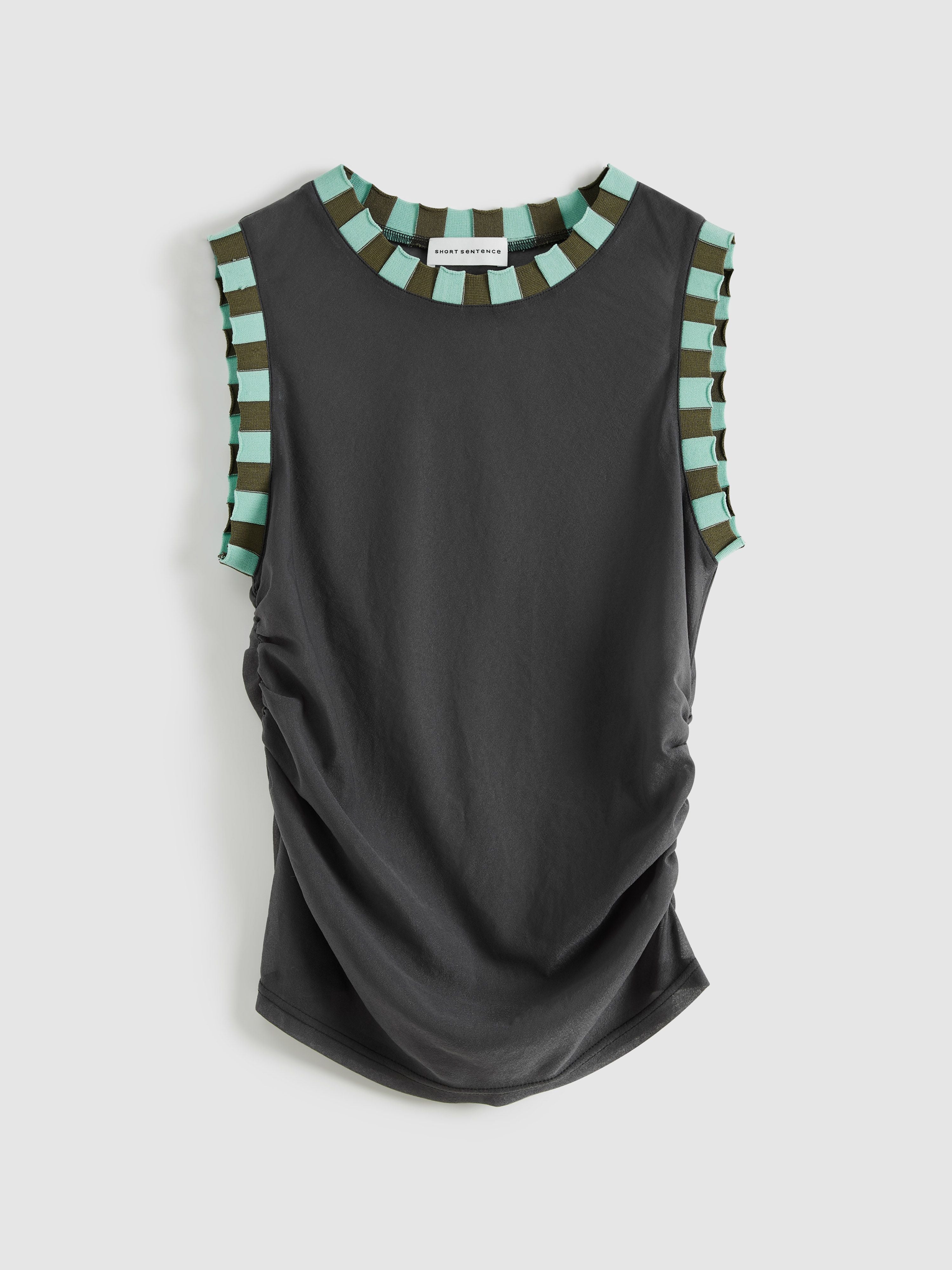 Colorblock Gathered Tank Top - 7