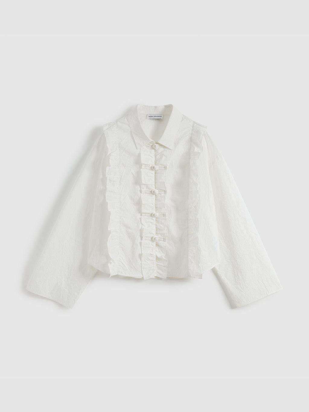 Wrinkled Button-Up Shirt - 8